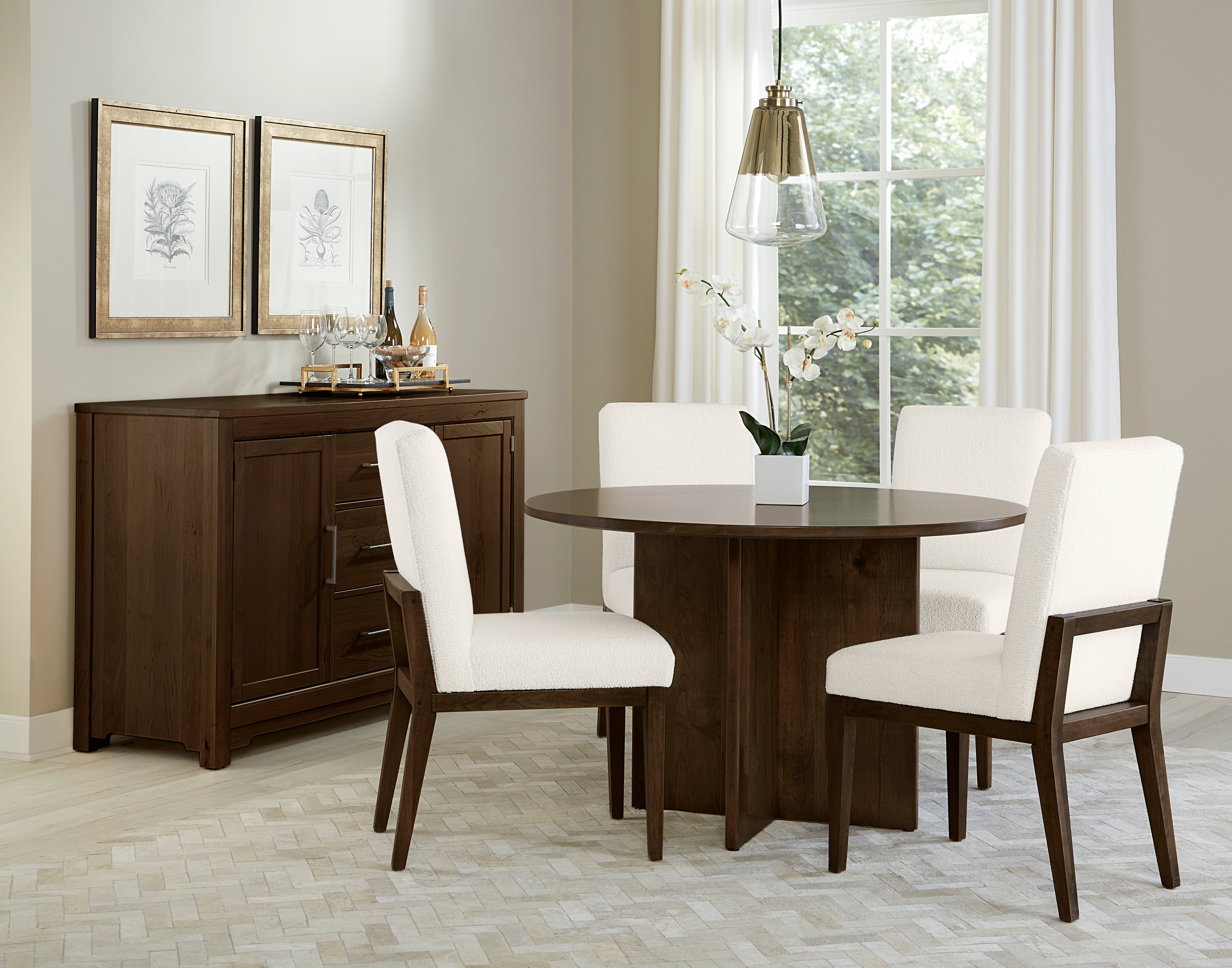 Artisan & Post Crafted Cherry Uph Side Chair White Fabric