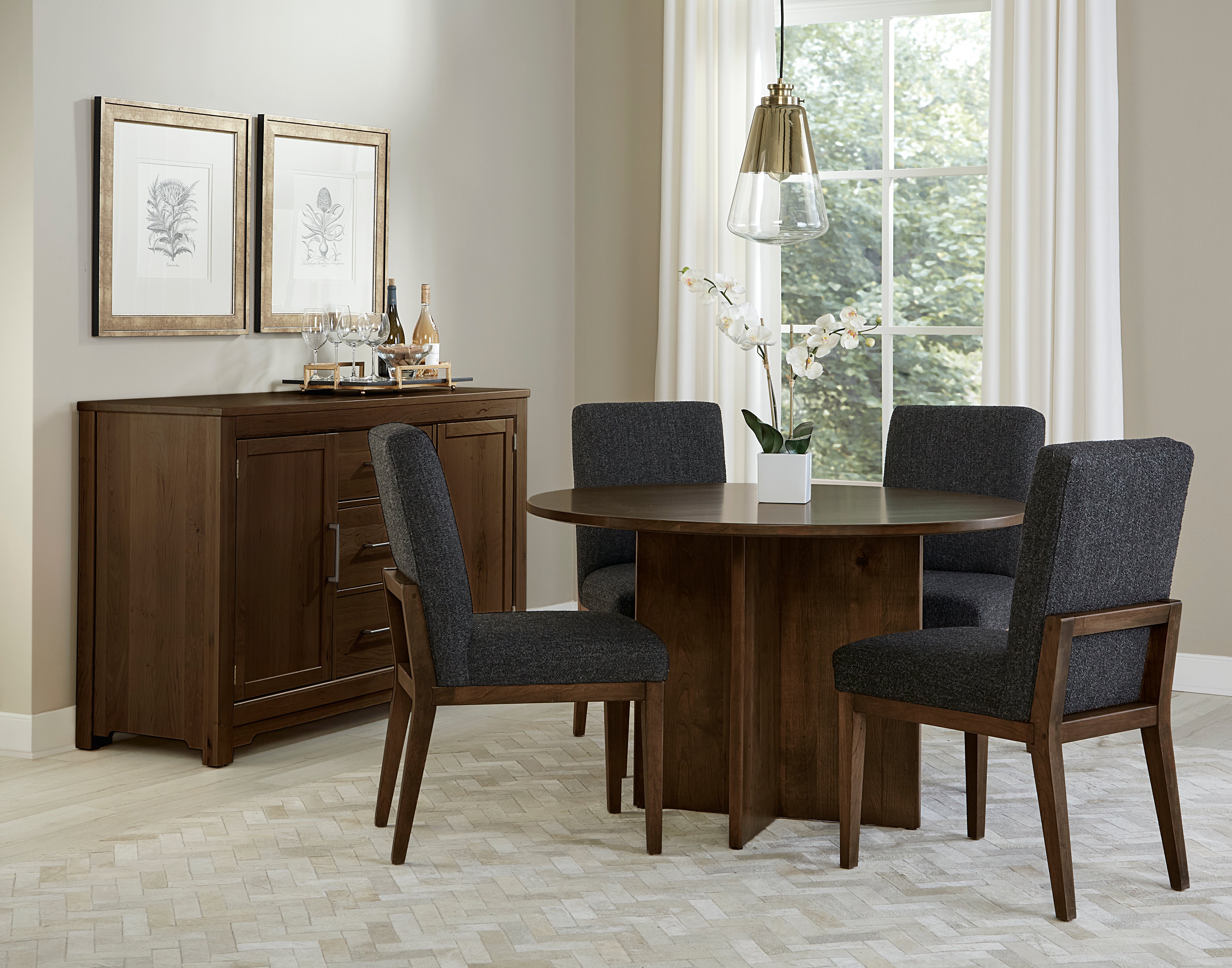 Artisan & Post Crafted Cherry 48 Inch Round Table  W/ Wood Base