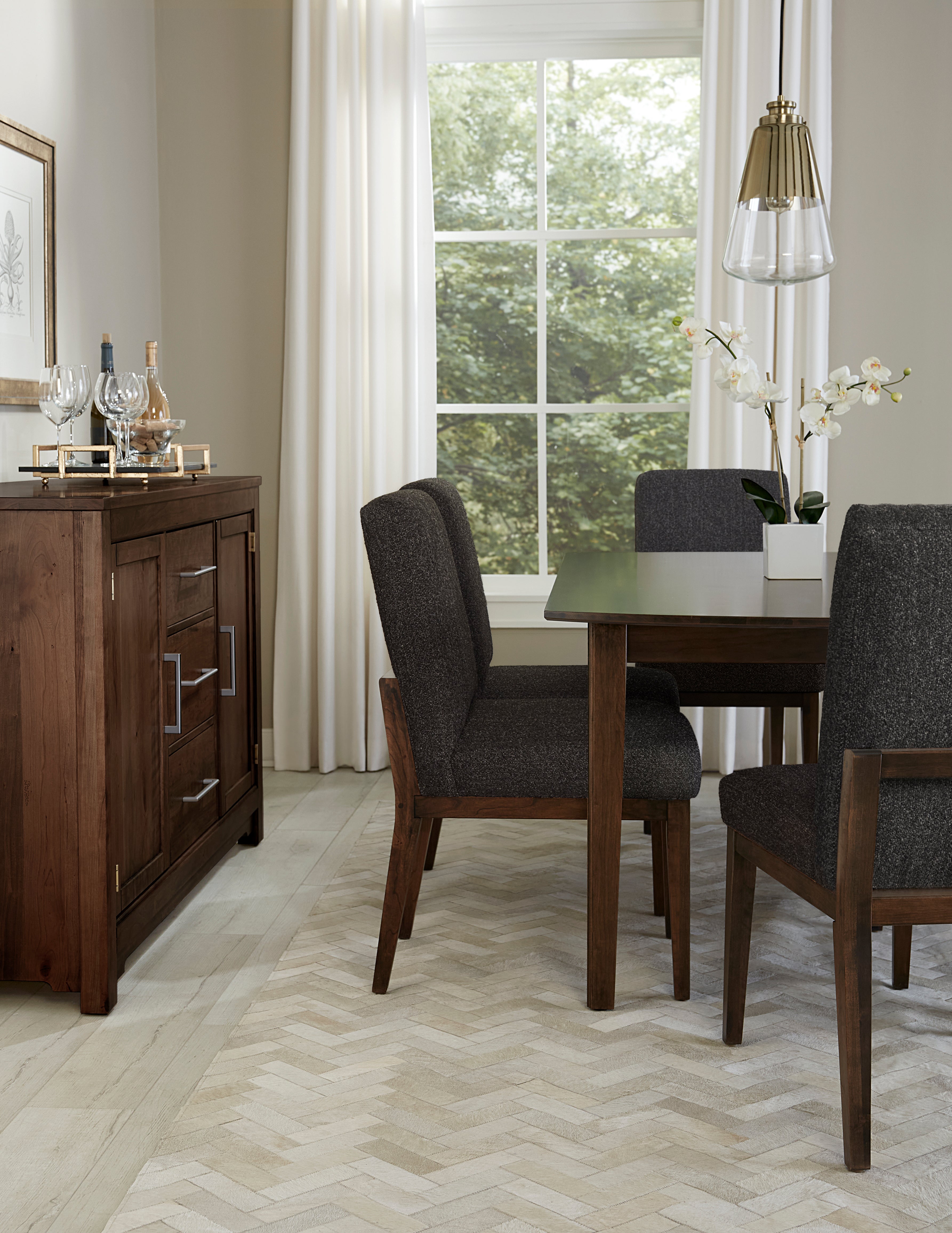 Artisan & Post Crafted Cherry Uph Side Chair BLack Fabric
