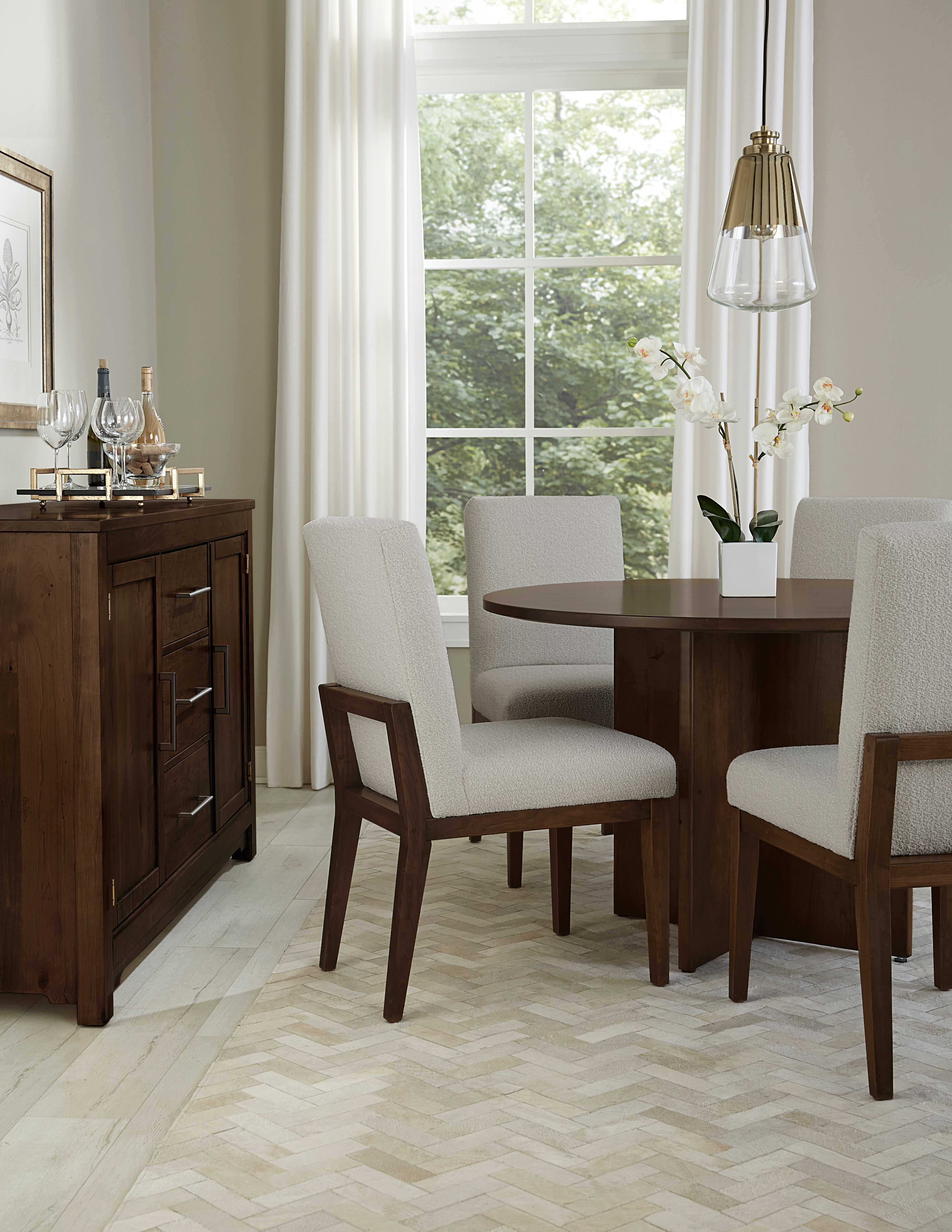 Artisan & Post Crafted Cherry Uph Side Chair Oatmeal Fabric
