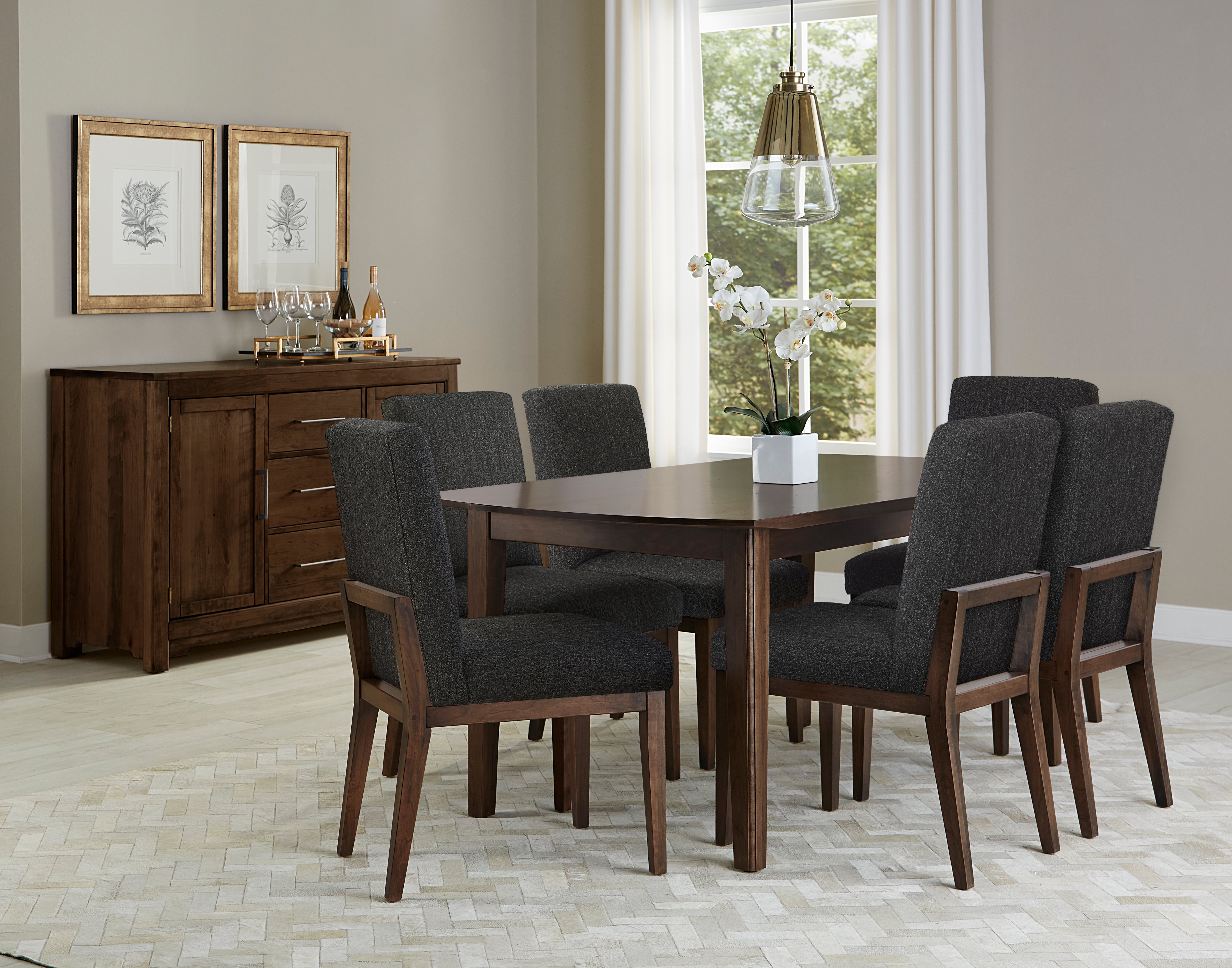 Artisan & Post Crafted Cherry Uph Side Chair BLack Fabric