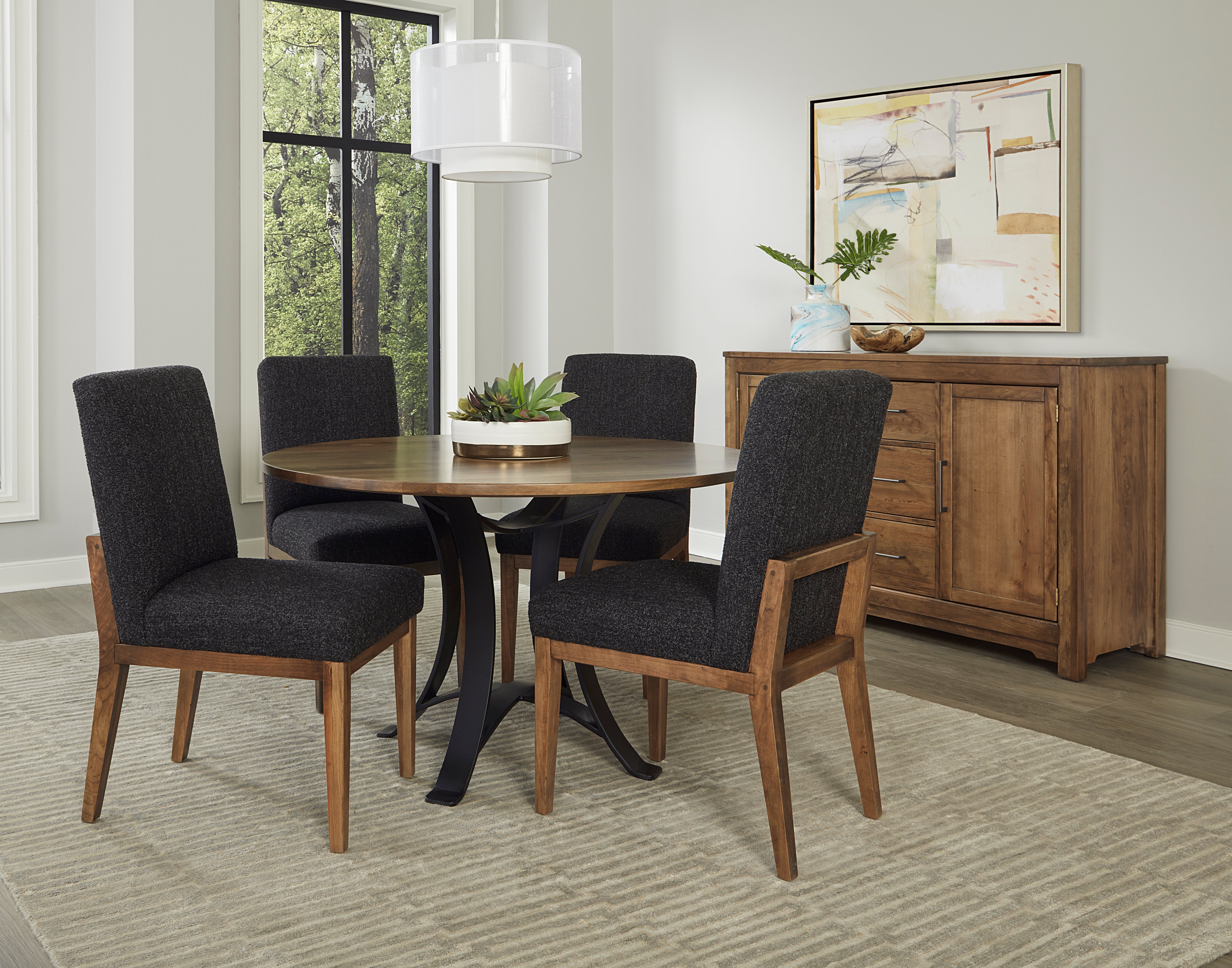 Artisan & Post Crafted Cherry Uph Side Chair BLack Fabric