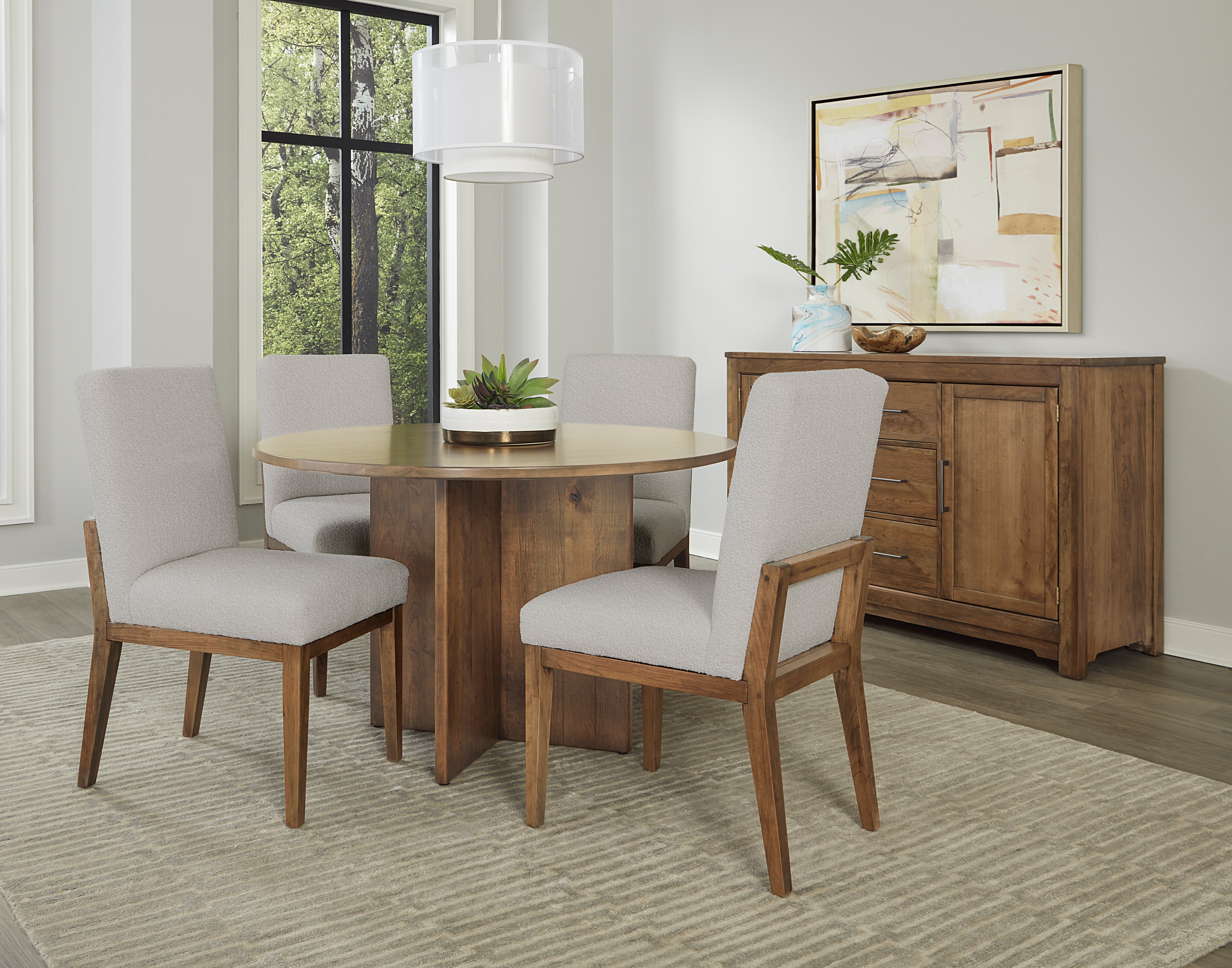 Artisan & Post Crafted Cherry 48 Inch Round Table  W/ Wood Base