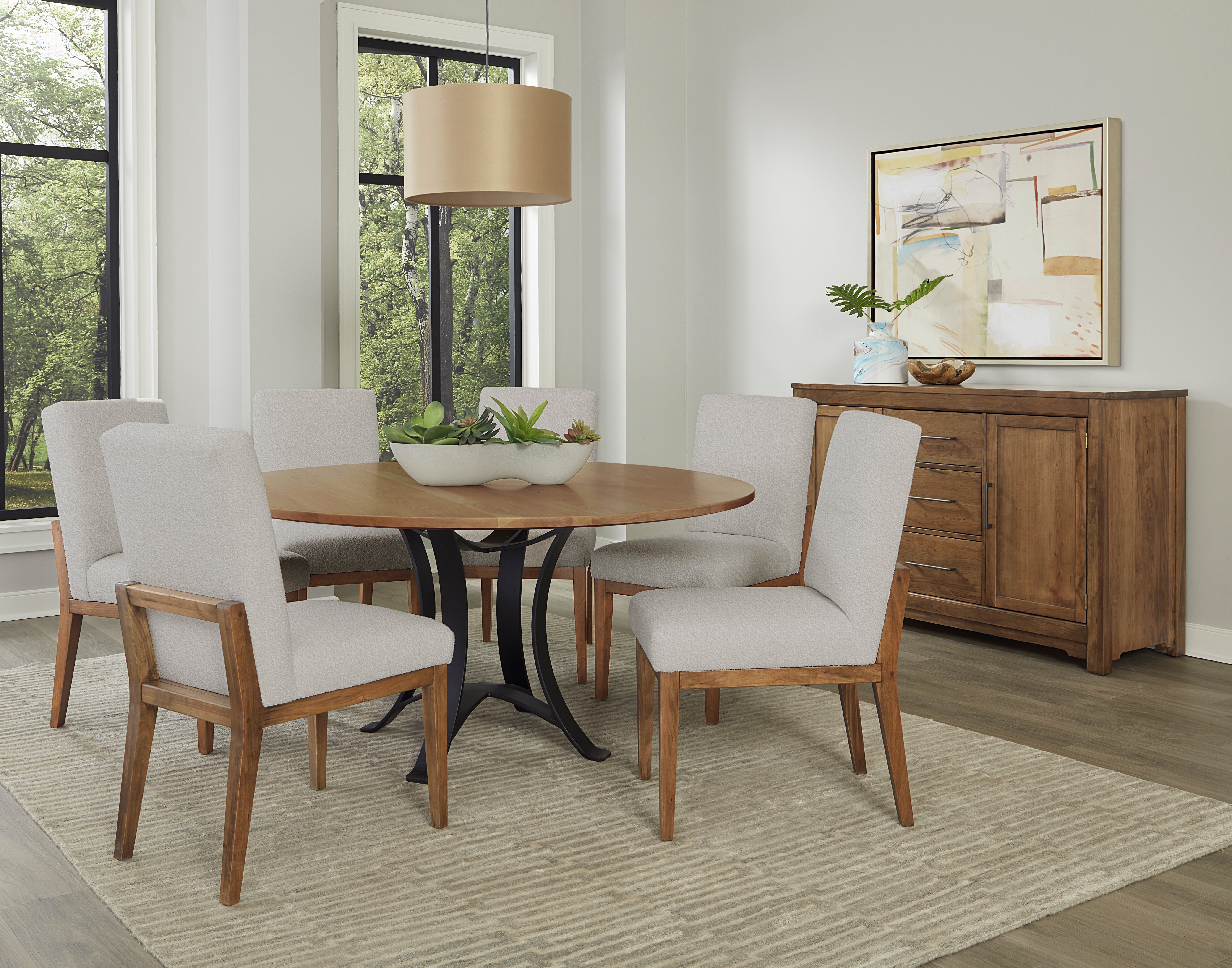 Artisan & Post Crafted Cherry Uph Side Chair Oatmeal Fabric