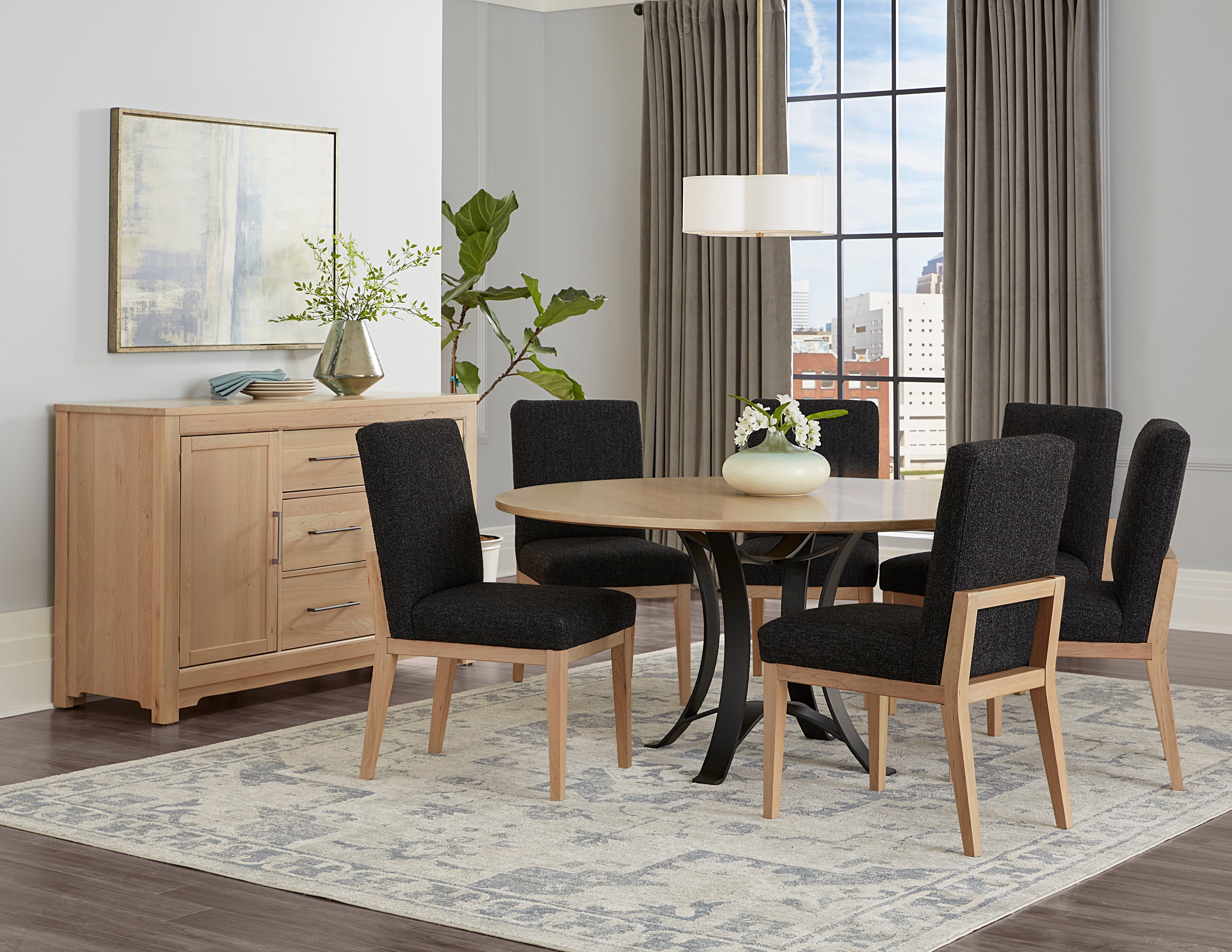 Artisan & Post Crafted Cherry Uph Side Chair BLack Fabric