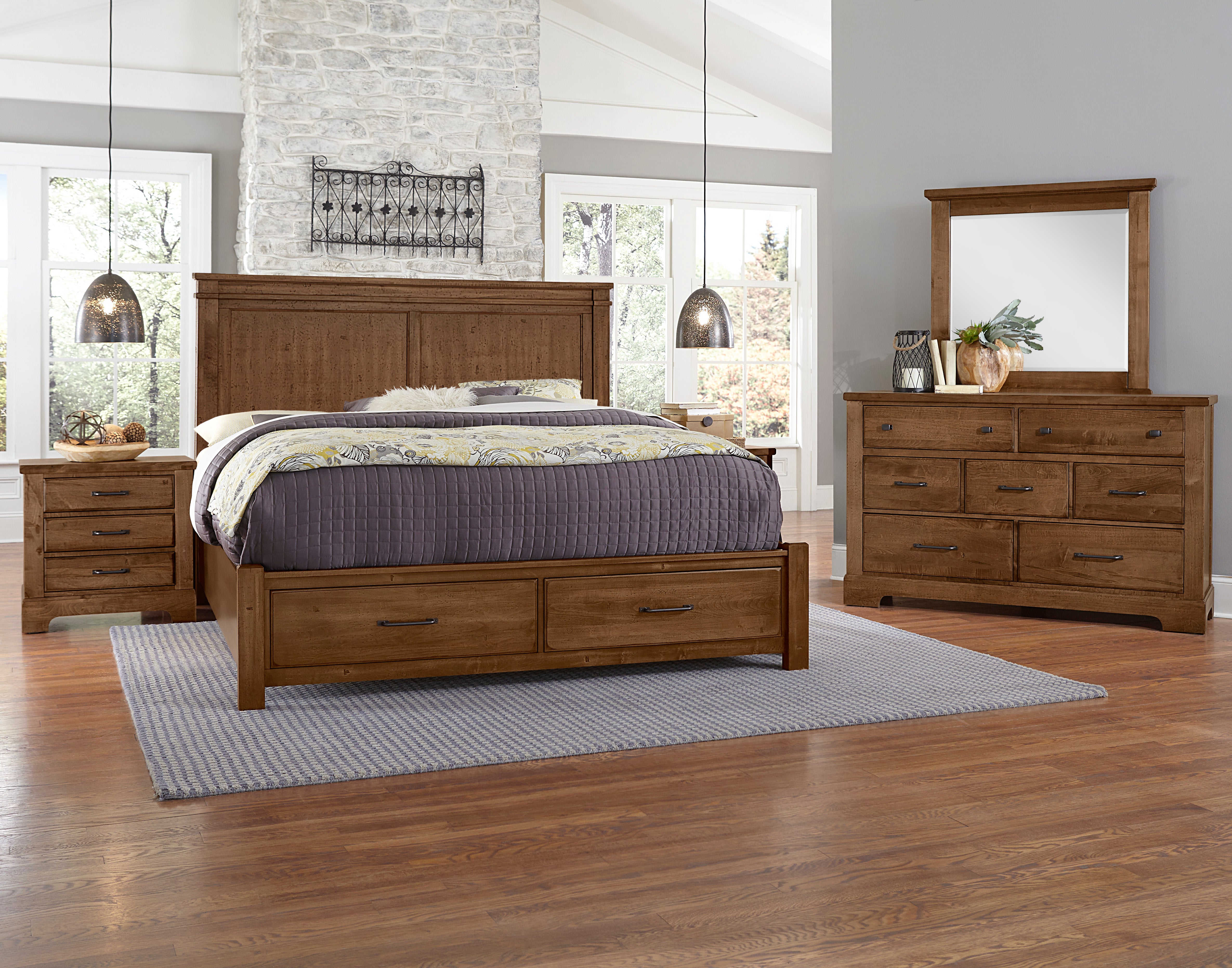 Artisan & Post Cool Rustic Mansion Bed with Footboard Storage