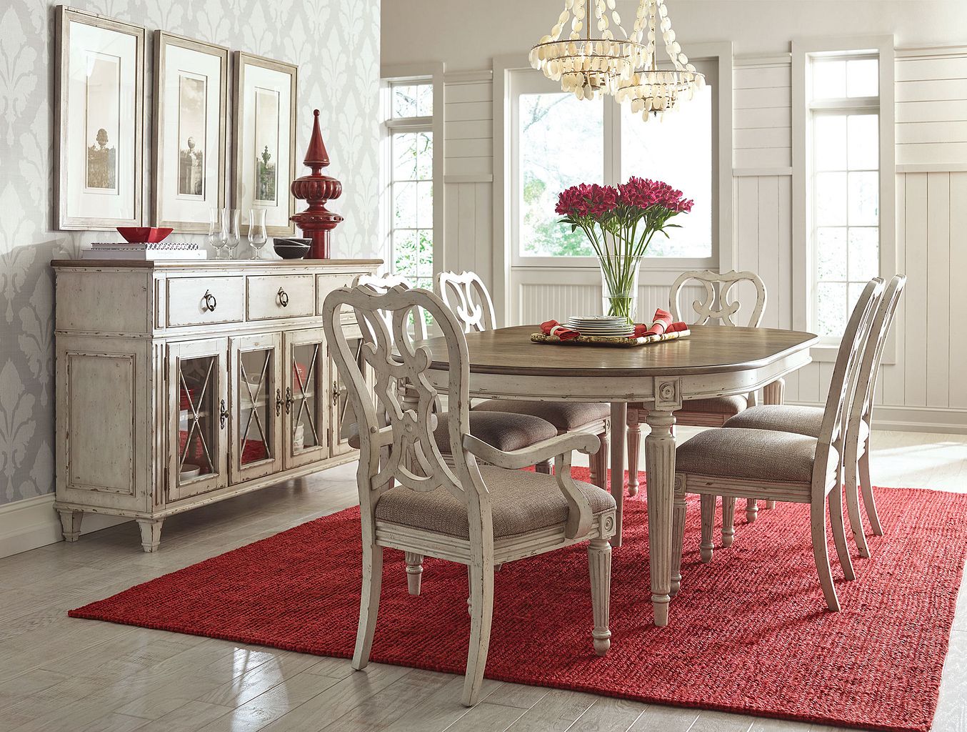 American Drew Southbury Cortona Side Dining Chair in Parchment