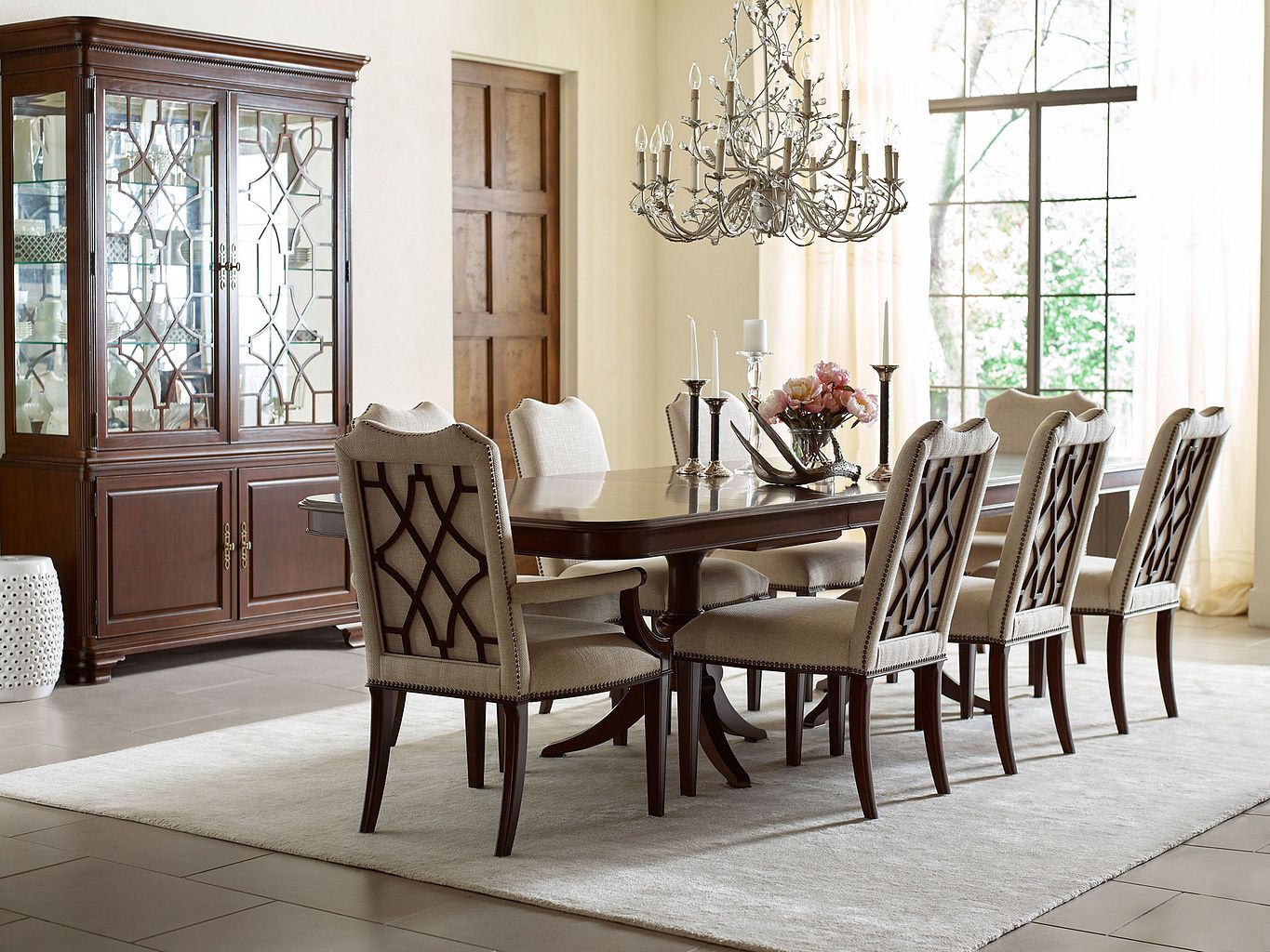 Kincaid Furniture Hadleigh Double Pedestal Dining Table in Classic Cherry