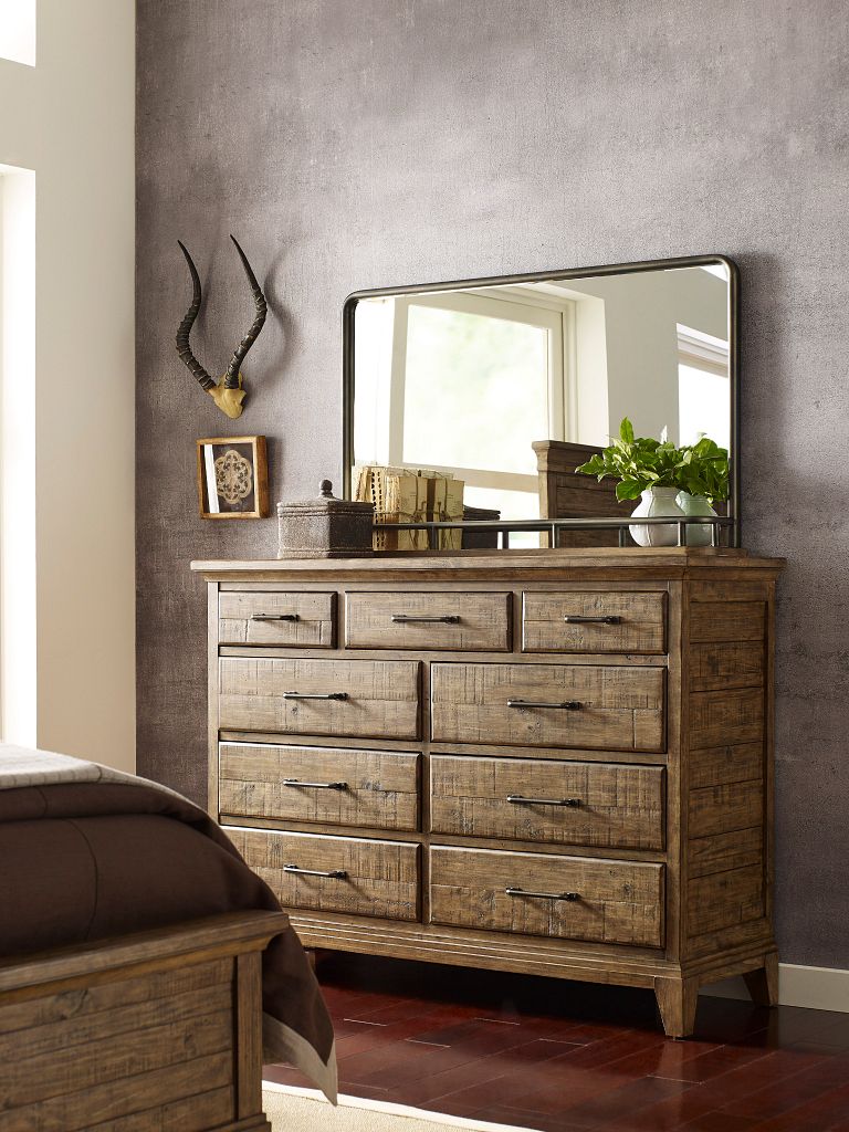 Kincaid Furniture Plank Road Westwood Landscape Mirror in Sandstone