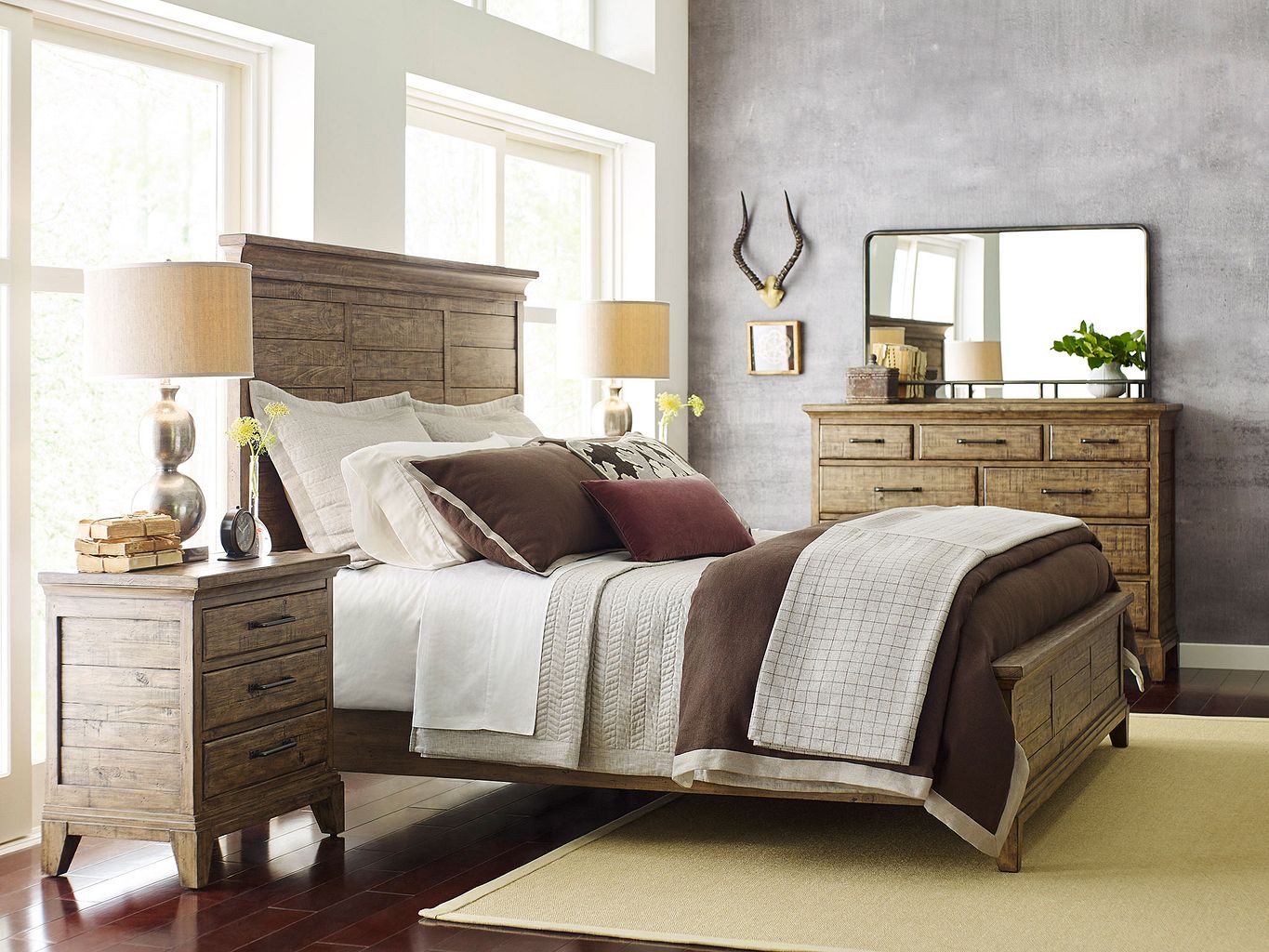Kincaid Furniture Plank Road Jessup Panel Bed in Sandstone
