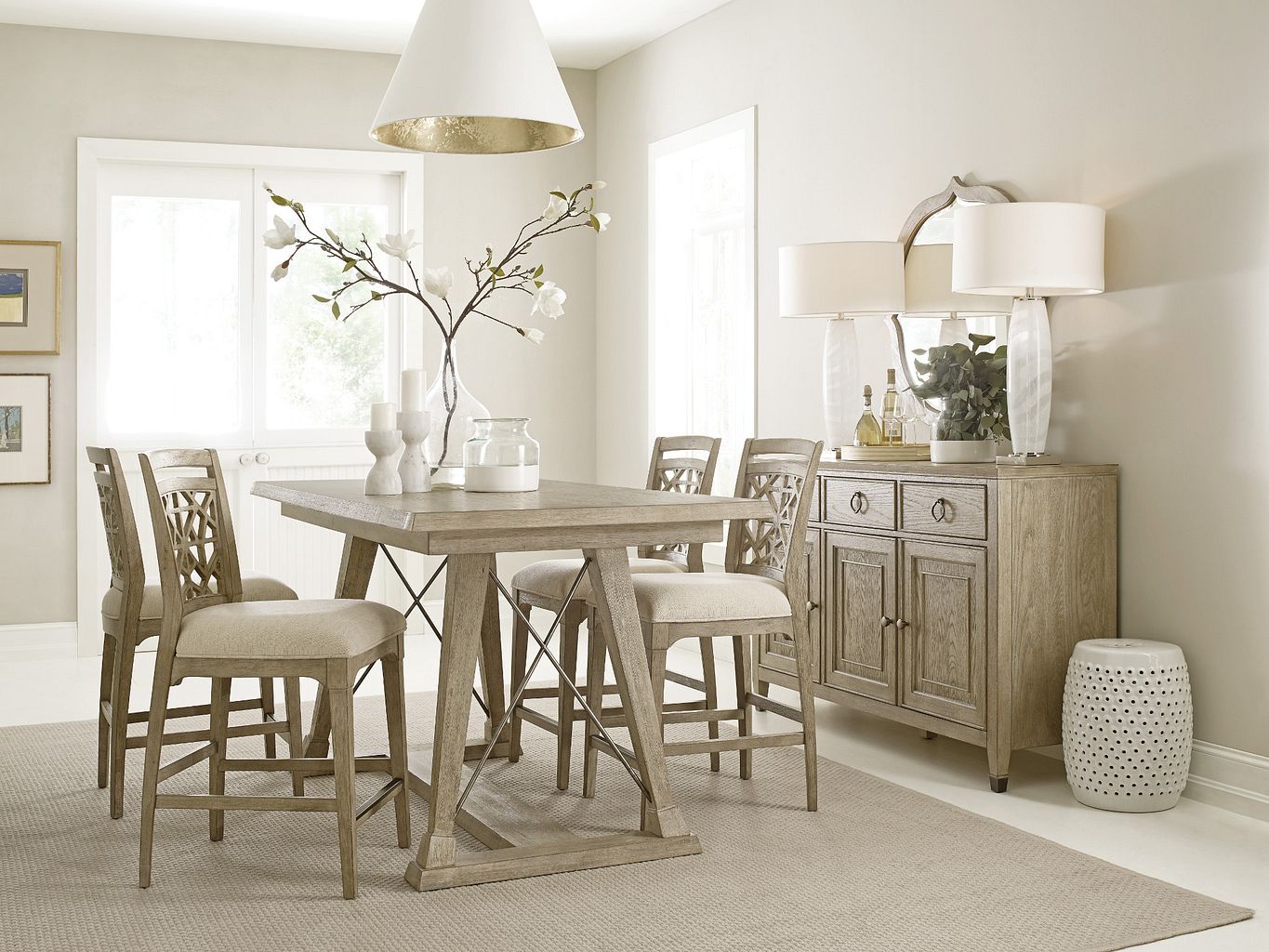 American Drew Vista Essex Counter Stool in Oyster