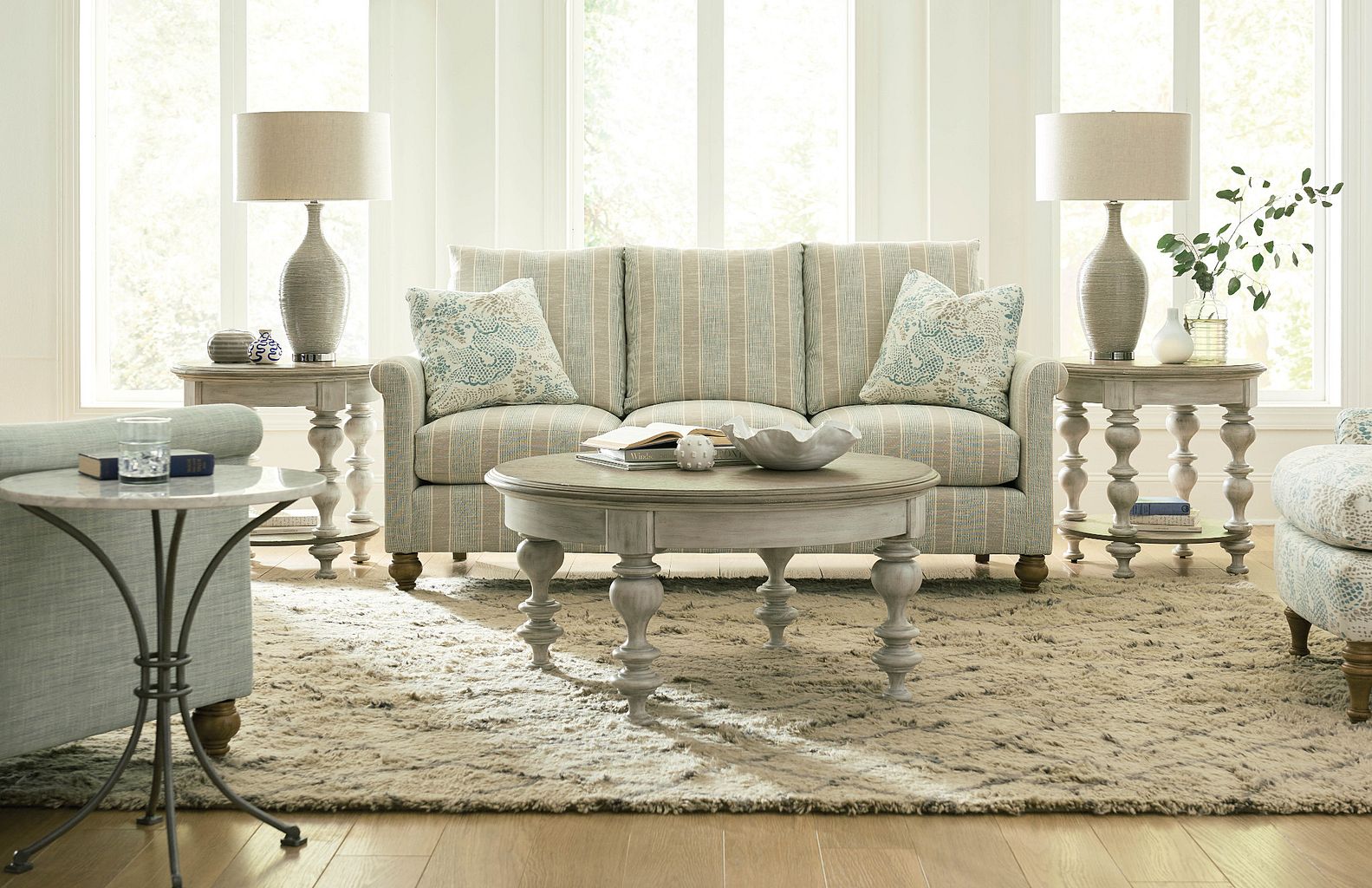 American Drew Litchfield Blakeney End Table in Sun Washed/Driftwood