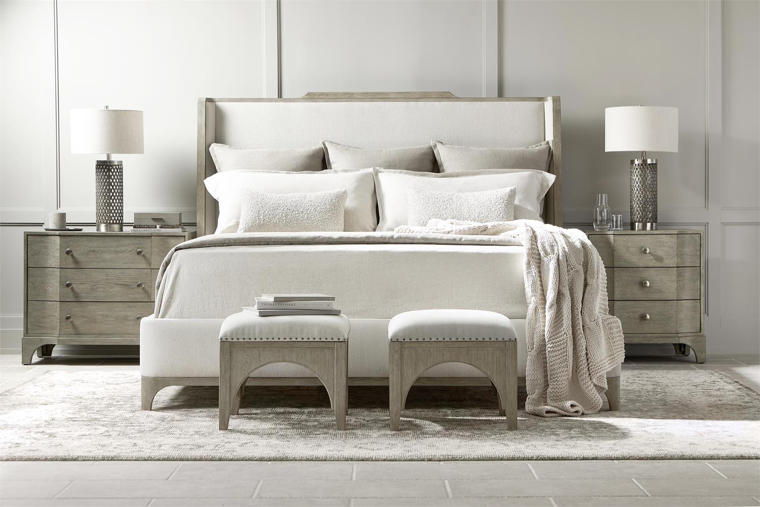 Bernhardt Furniture Albion Shelter Bed in Pewter