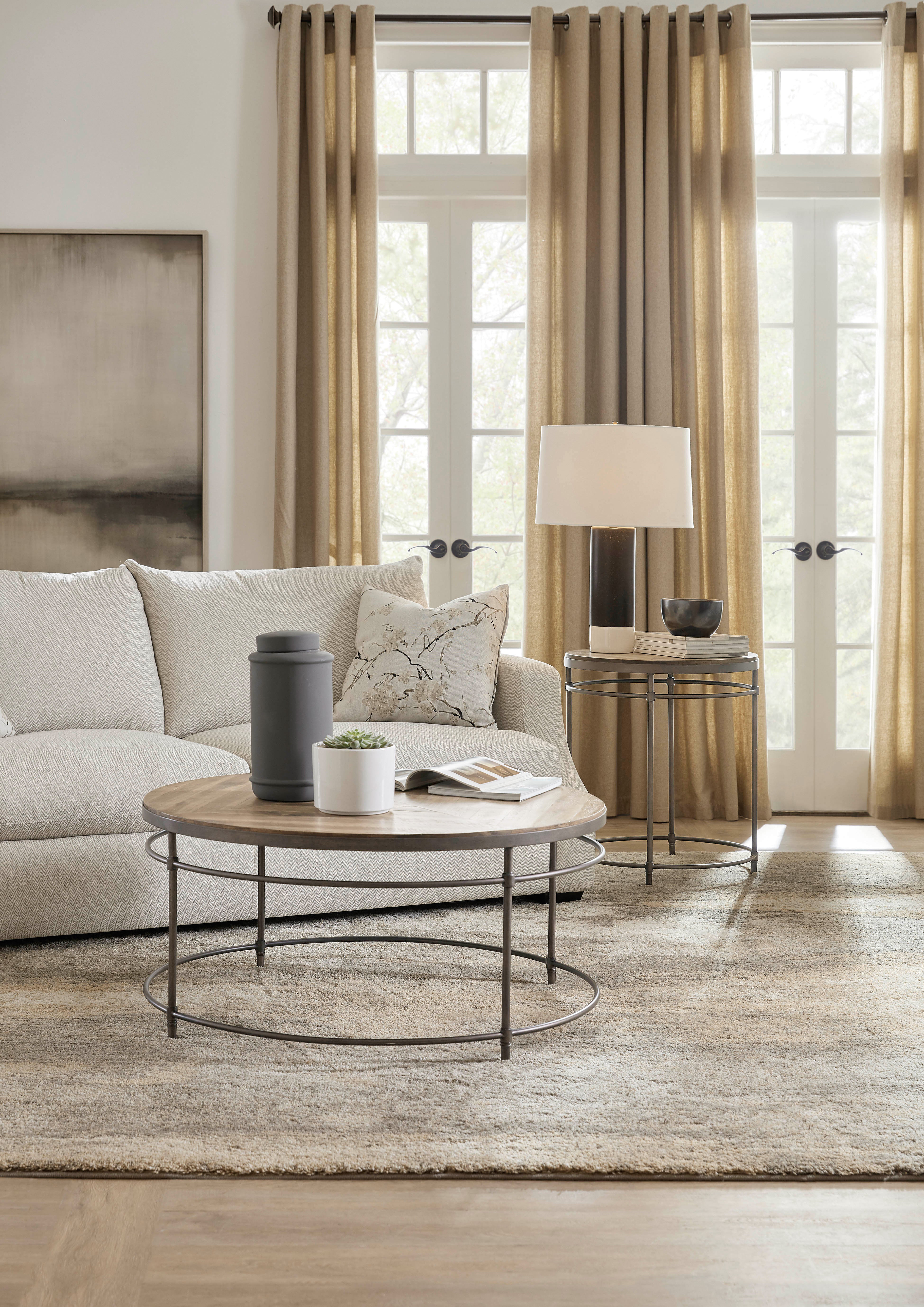 Hooker Furniture St. Armand Round Cocktail Table in Bronze