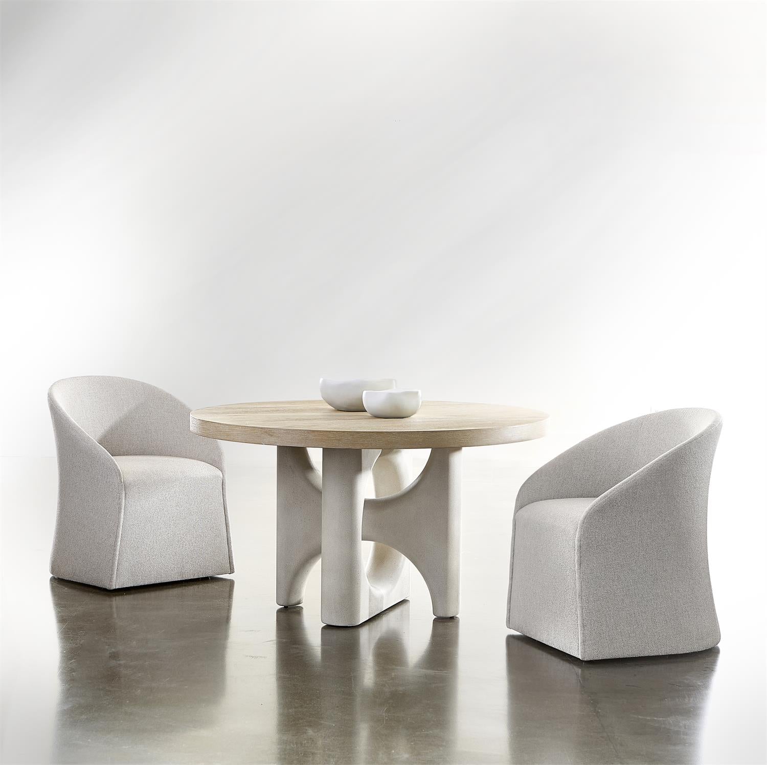 Bernhardt Furniture Antibes Round Dining Table in Pewter