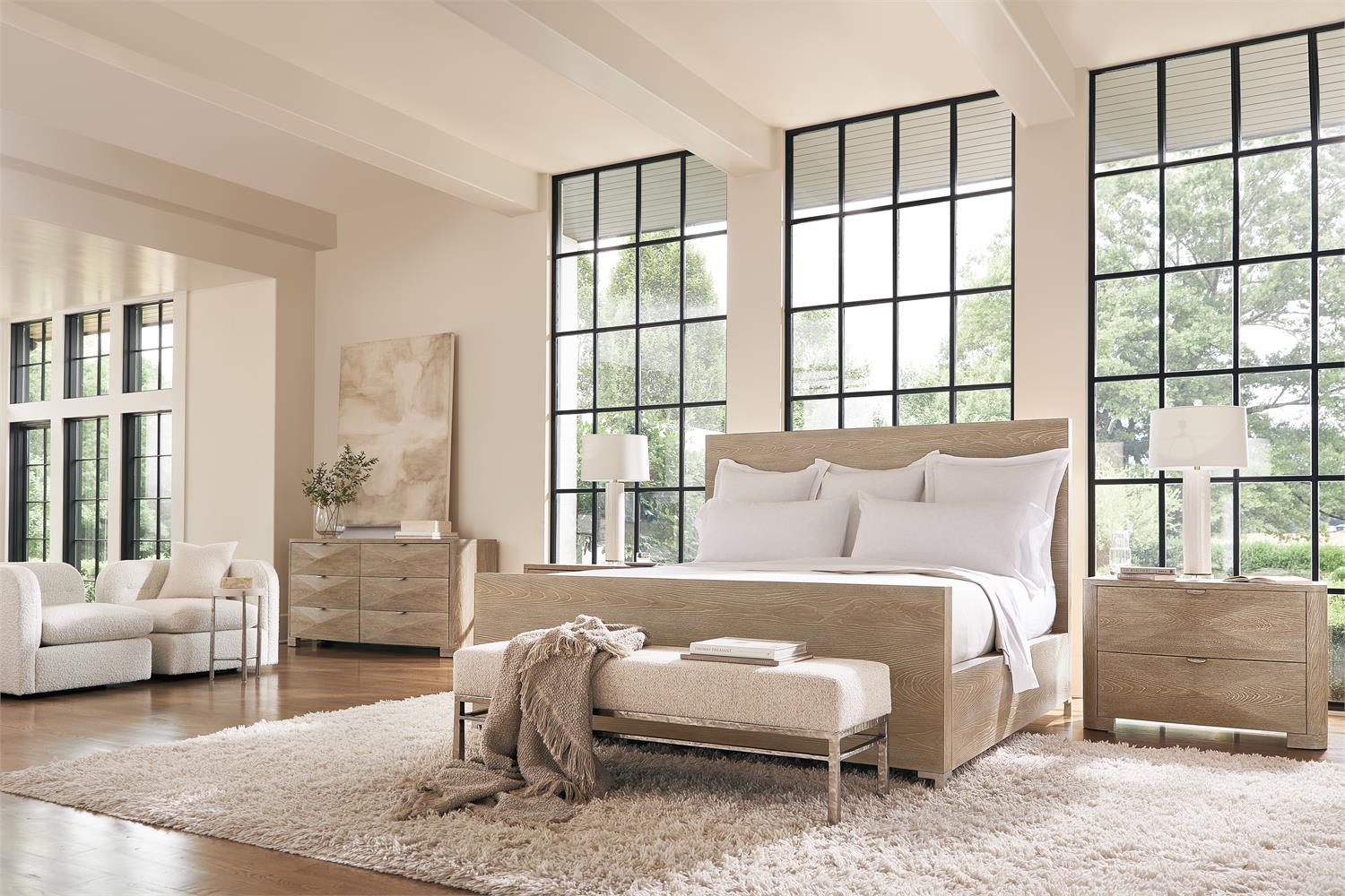 Bernhardt Furniture Aventura Panel Bed in Marcona