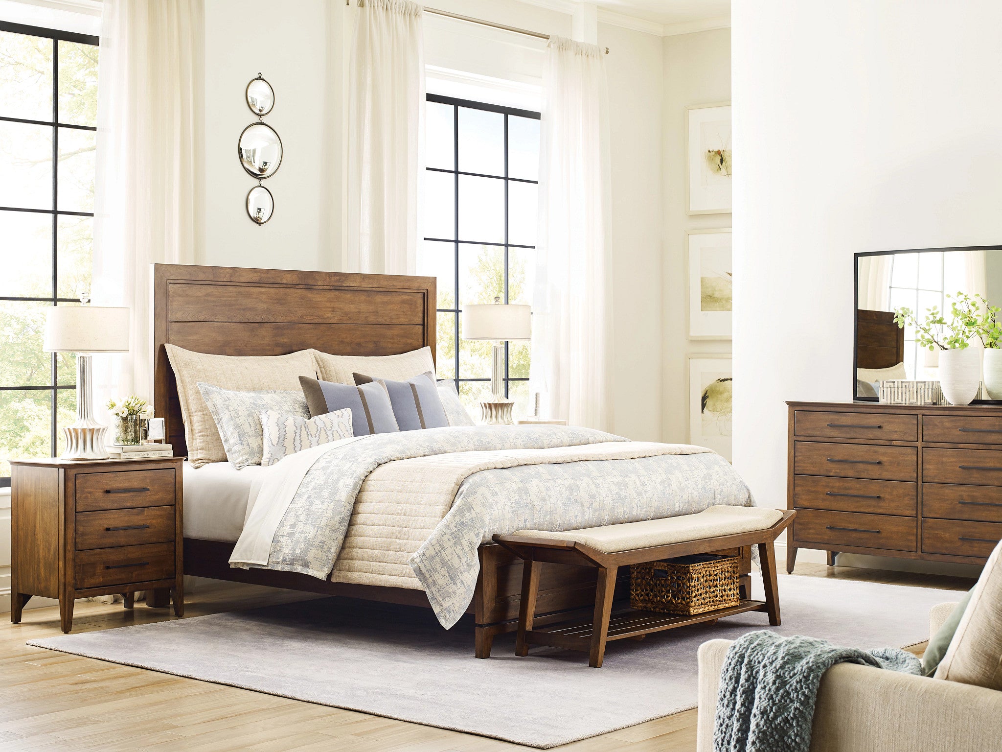 Kincaid Furniture Abode Schafer Panel Bed in Warm Brunette