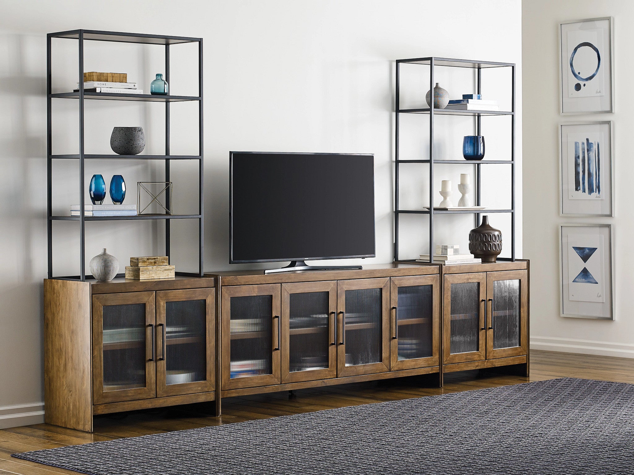 Kincaid Furniture Abode Wagner Four Door Console in Warm Brunette