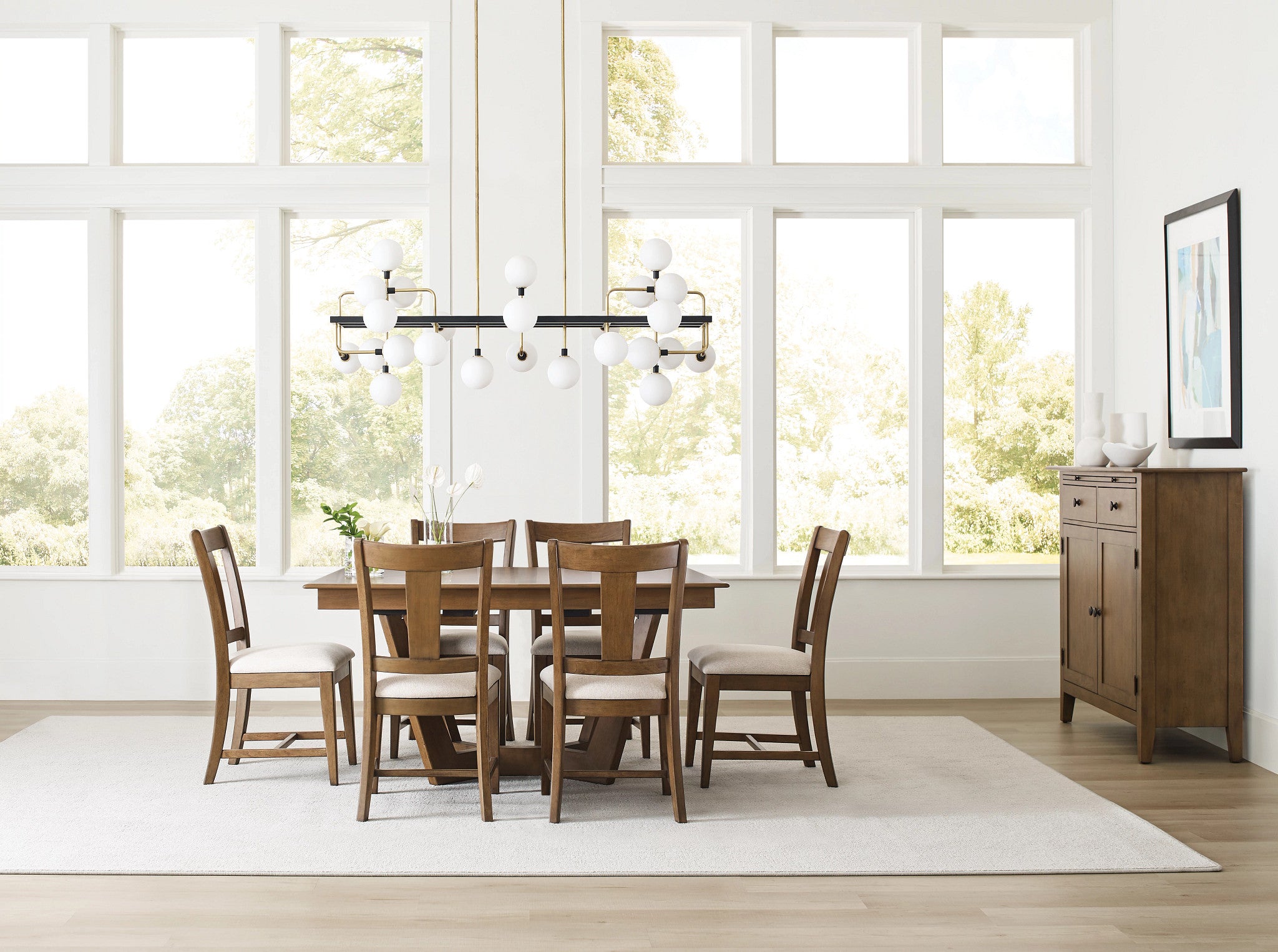 Kincaid Furniture Kafe 60" Rectangular Trestle Table Pkg in Latte