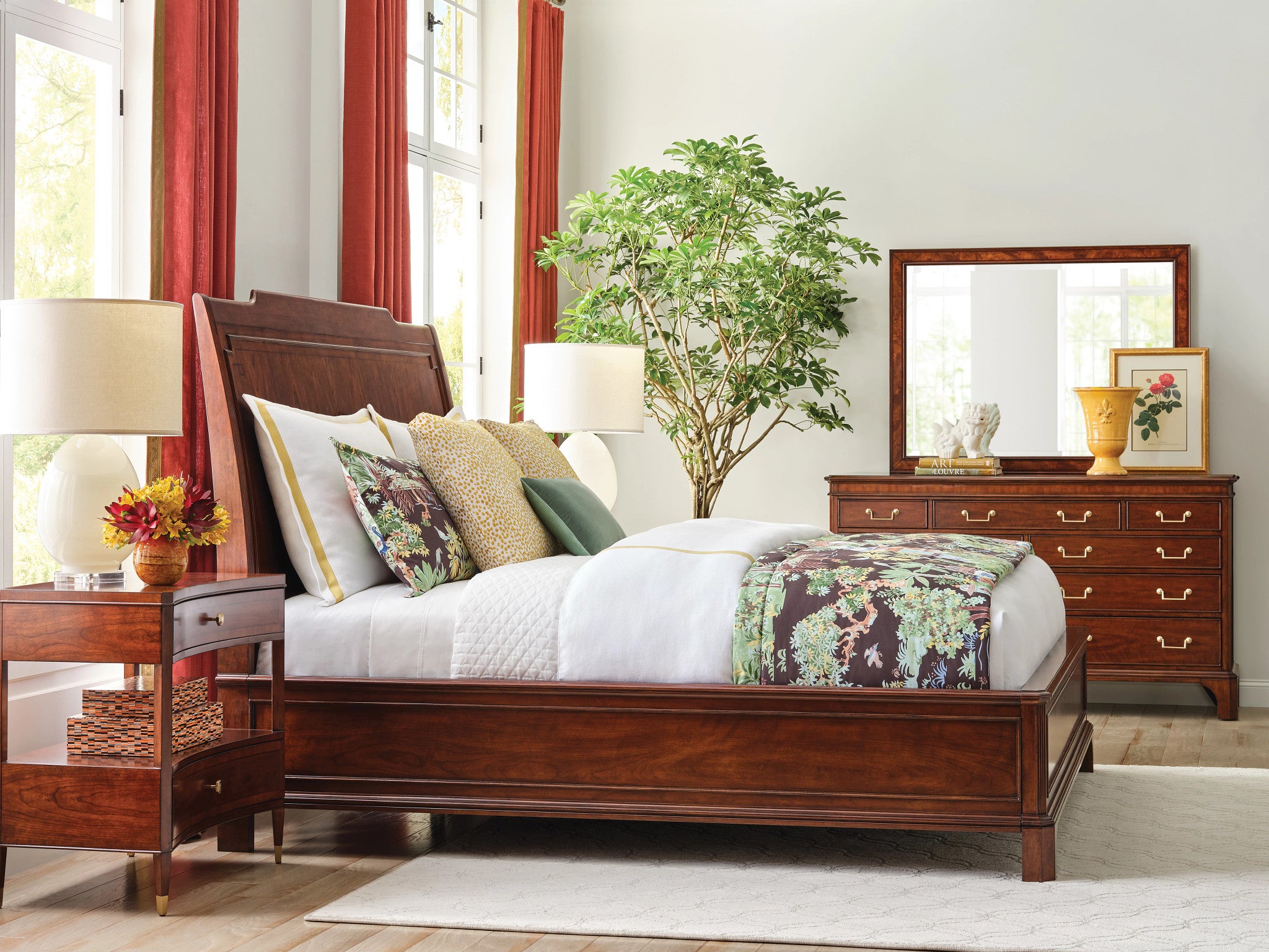 American Drew Addison Andover Landscape Mirror in Walnut