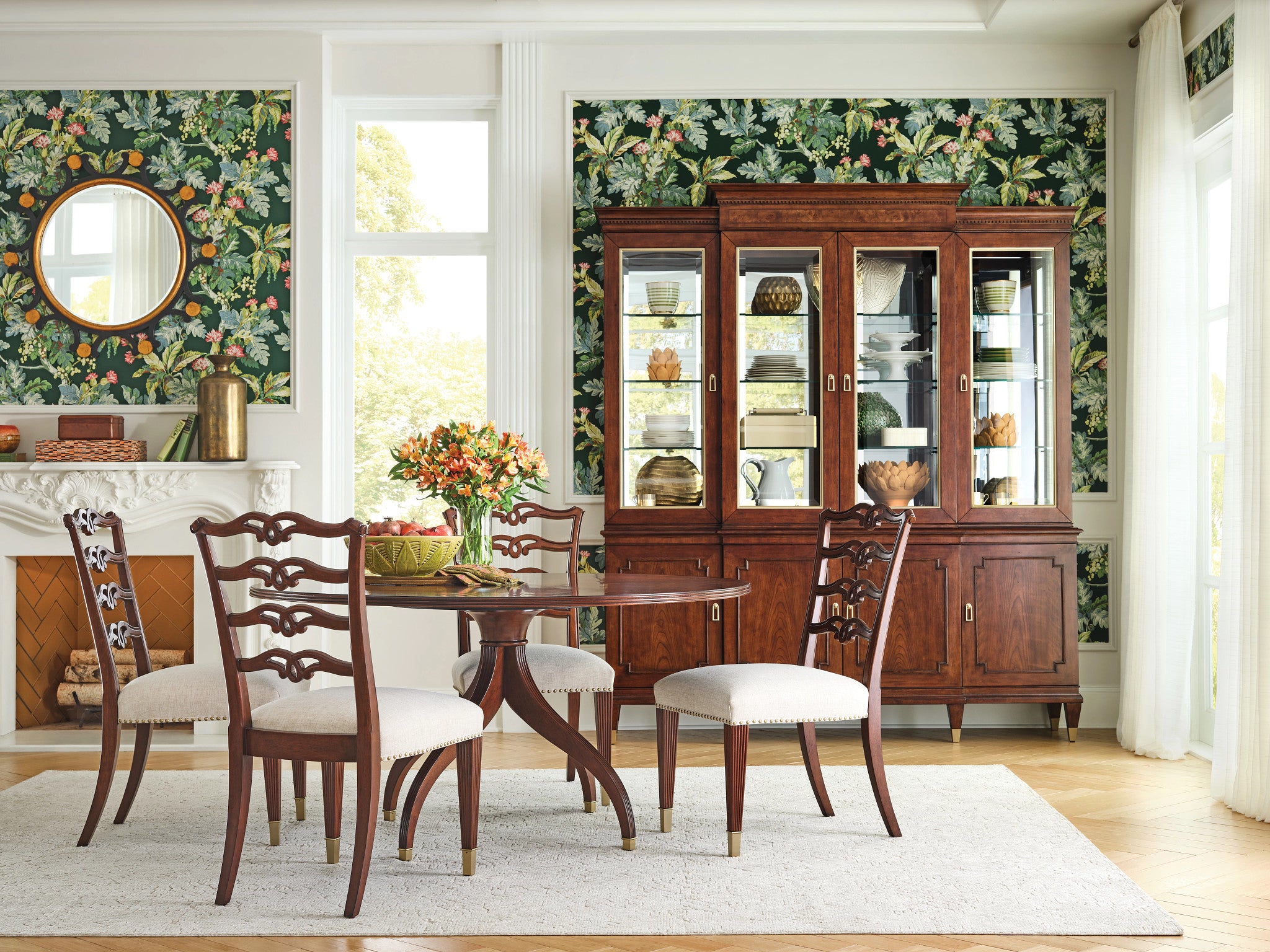 American Drew Addison Meyers Round Dining Table in Walnut