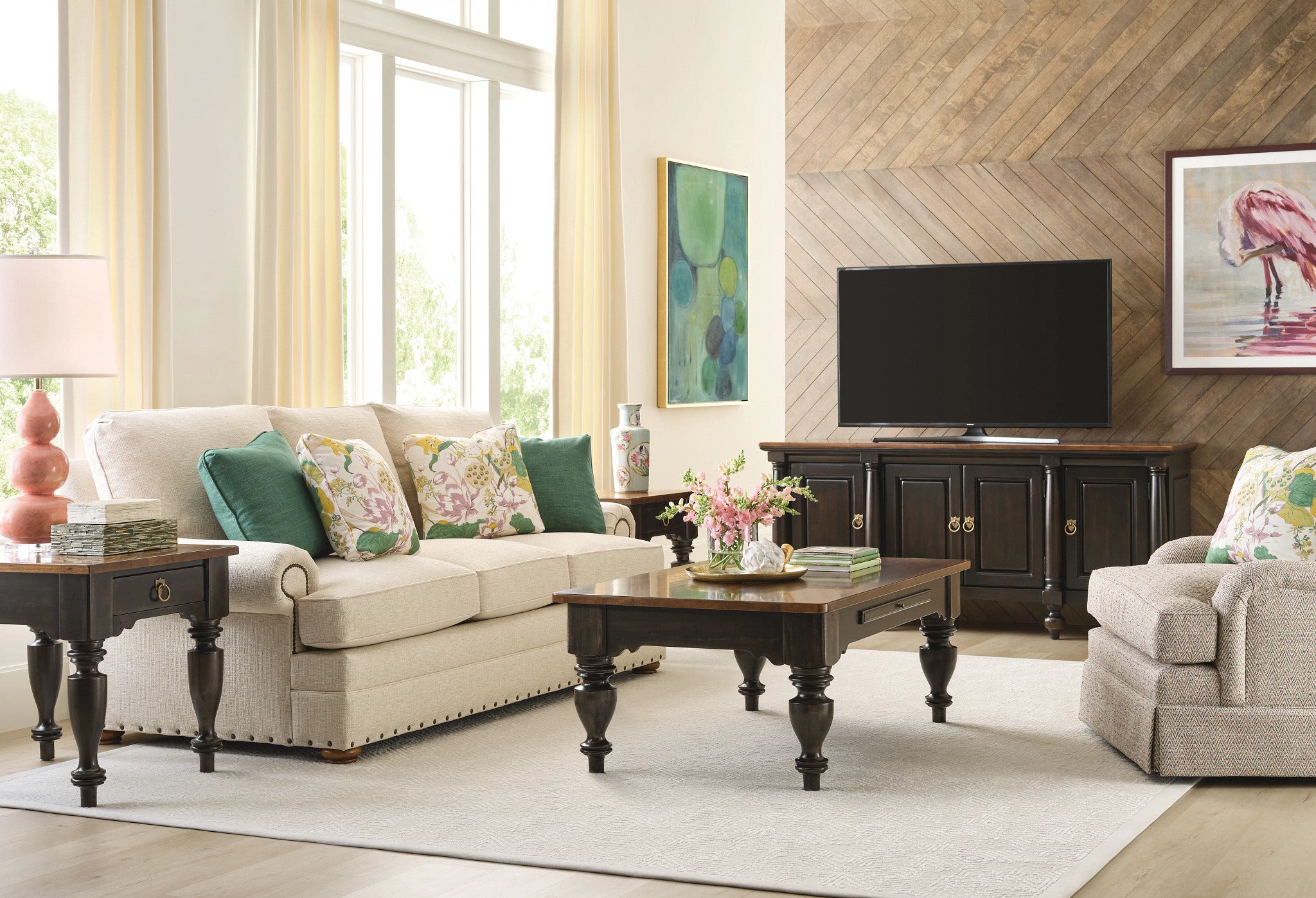 Kincaid Furniture Bridgetown Kitridge Rectangular Coffee Table in Heritage Maple/Bridgetown Black