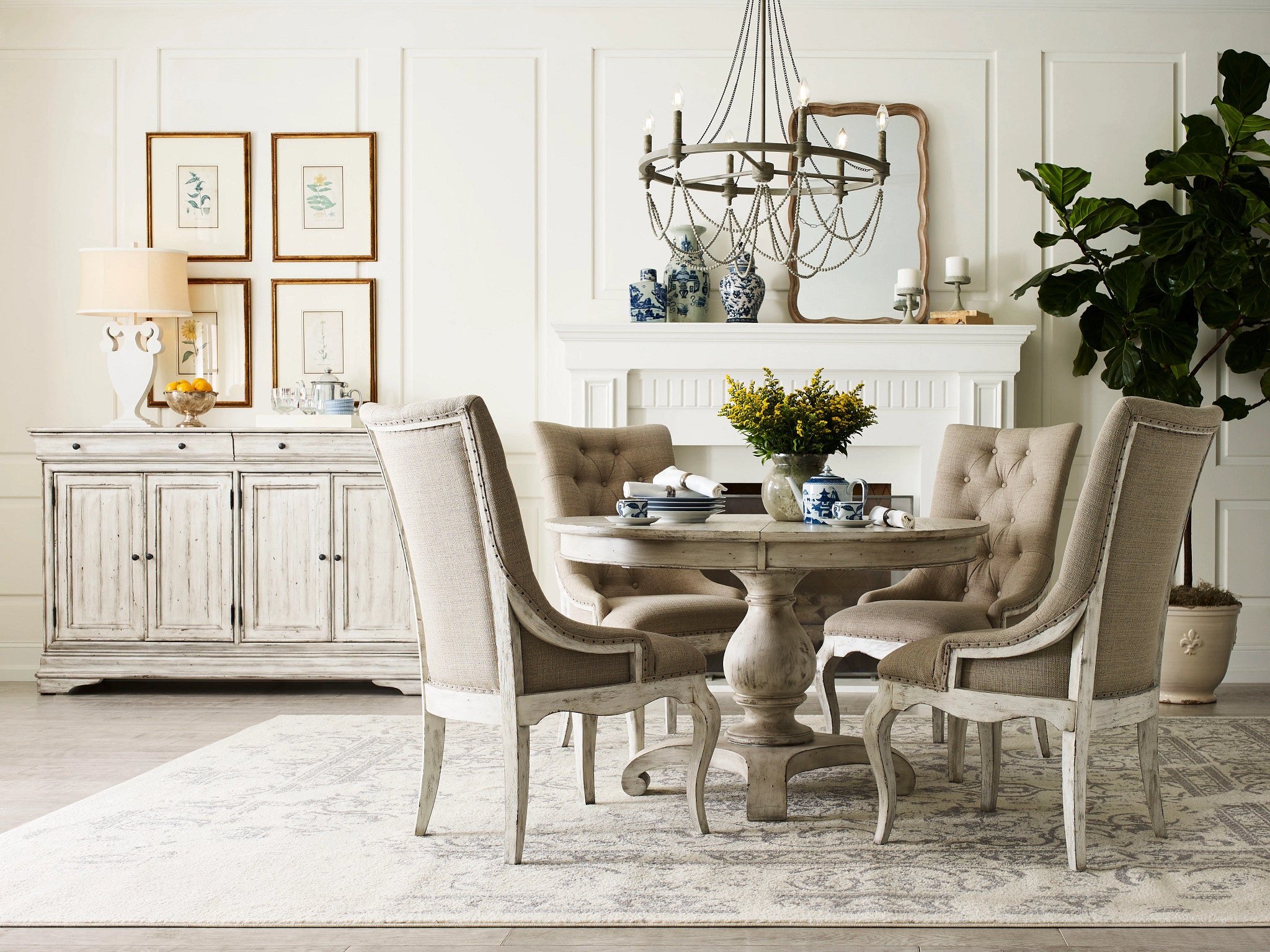 Kincaid Furniture Selwyn Deconstructed Host Chair in Cottage White