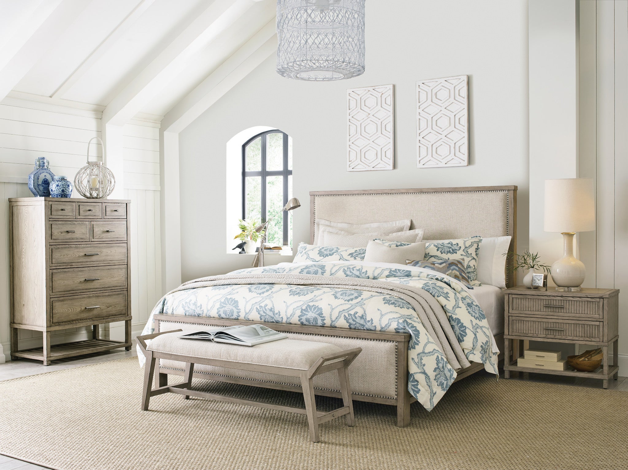 American Drew West Fork Jacksonville Cal King Bed in Aged Taupe