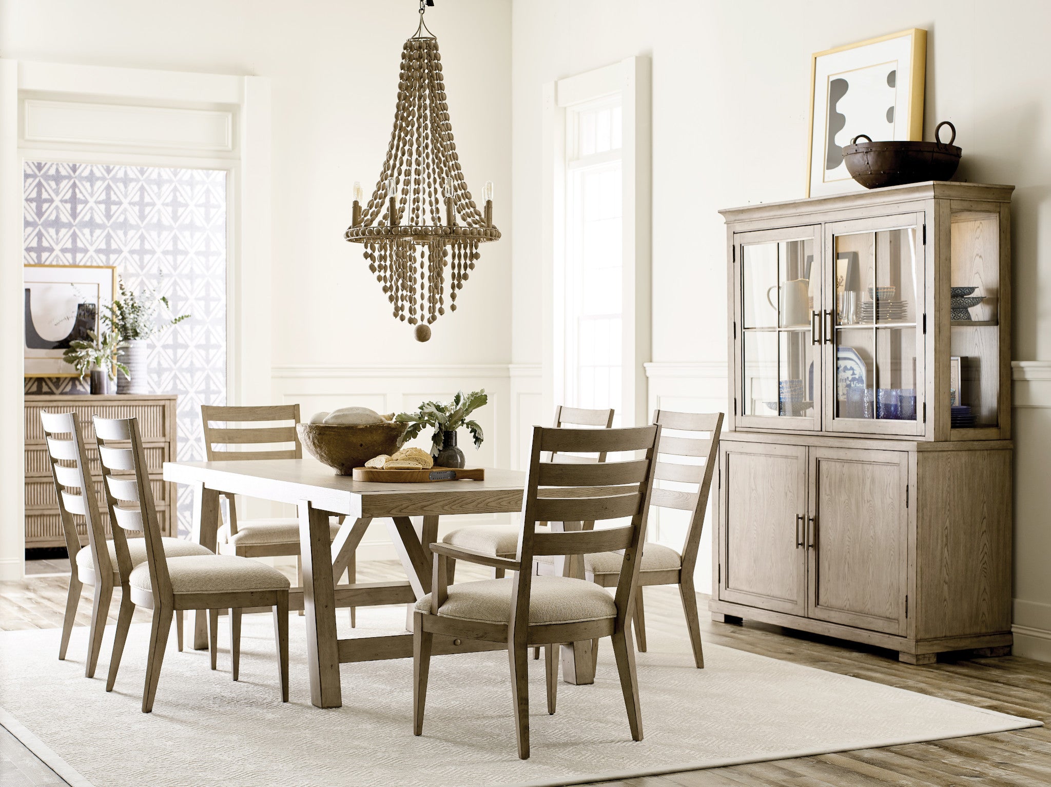 American Drew West Fork Brinkley Arm Chair in Aged Taupe