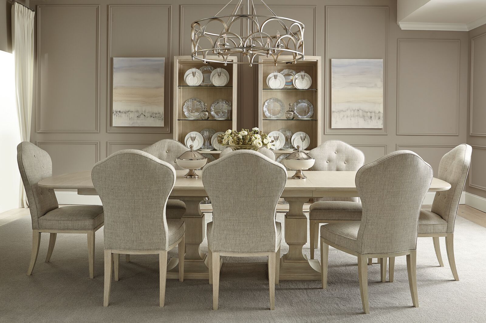Bernhardt Furniture East Hampton Dining Side Chair in Cerused Linen