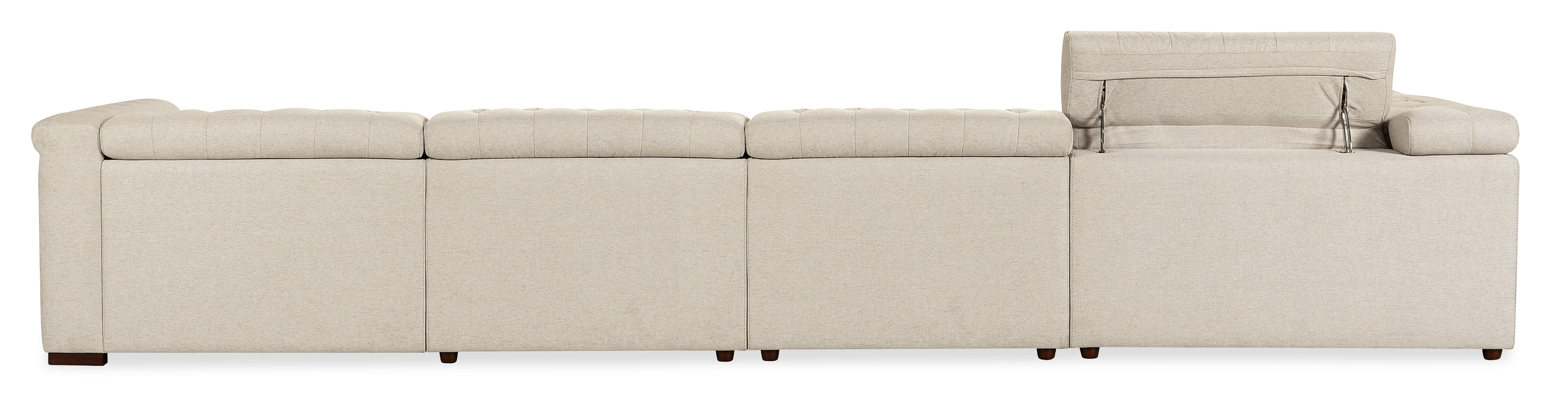 Hooker Furniture Savion Deux 6 Seat Sectional with Three Power Recliners and Seven Power Headrests in Beige