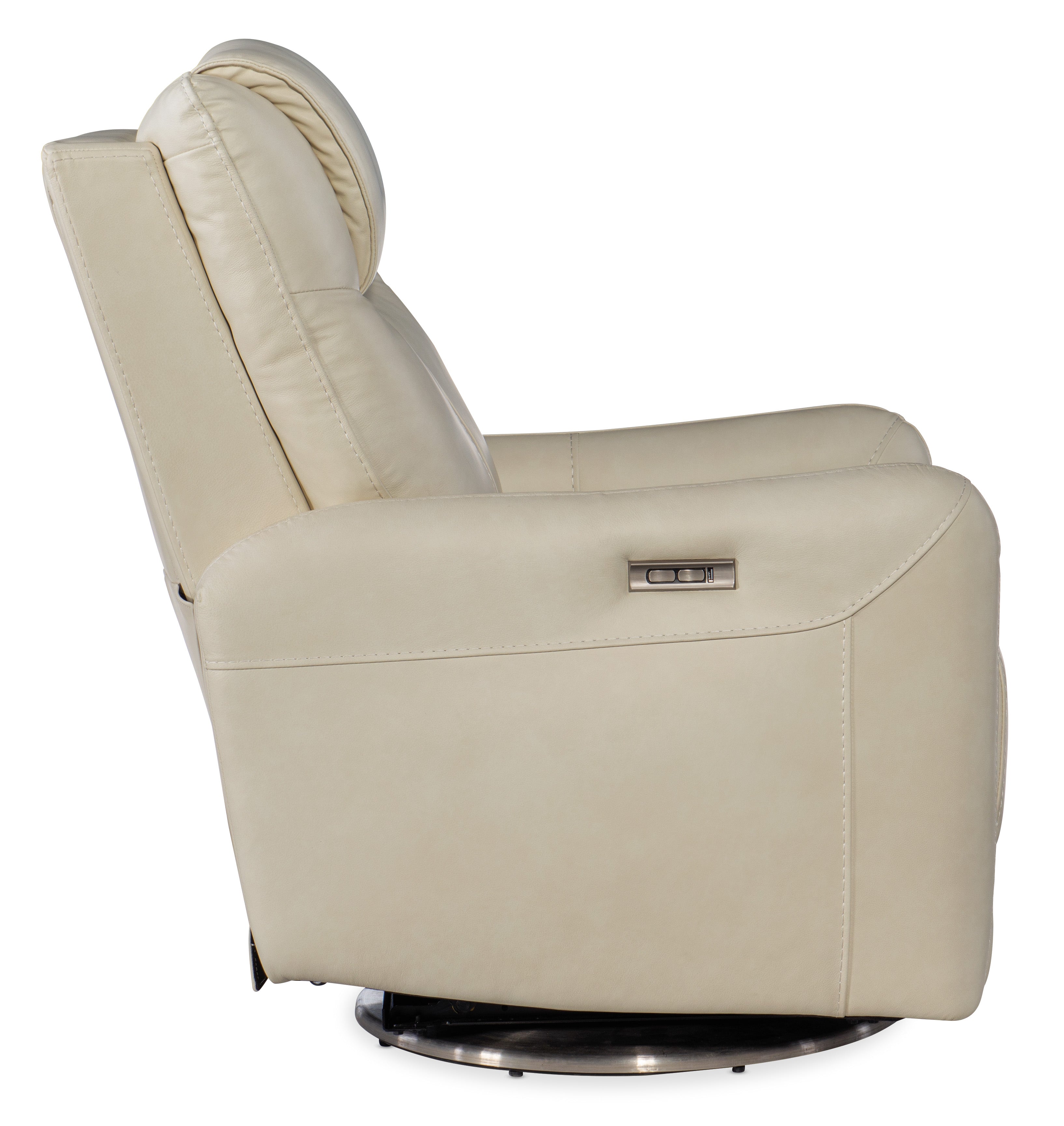 Hooker Furniture Steffen Swivel Power Recliner with Power Headrest in Beige