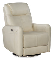 Hooker Furniture Steffen Swivel Power Recliner with Power Headrest in Beige