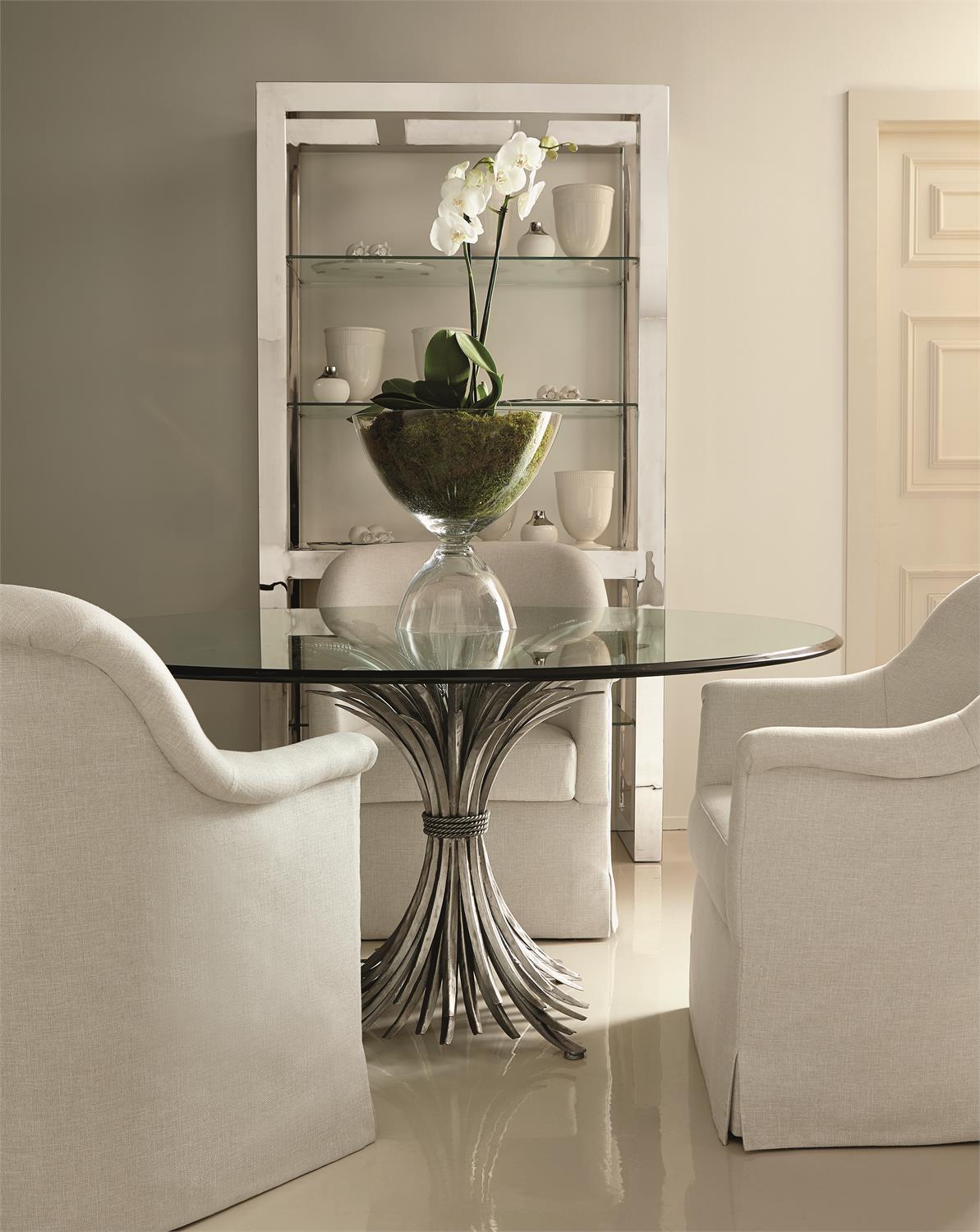 Bernhardt Furniture Somerset 54" Round Dining Table in Silver Leaf