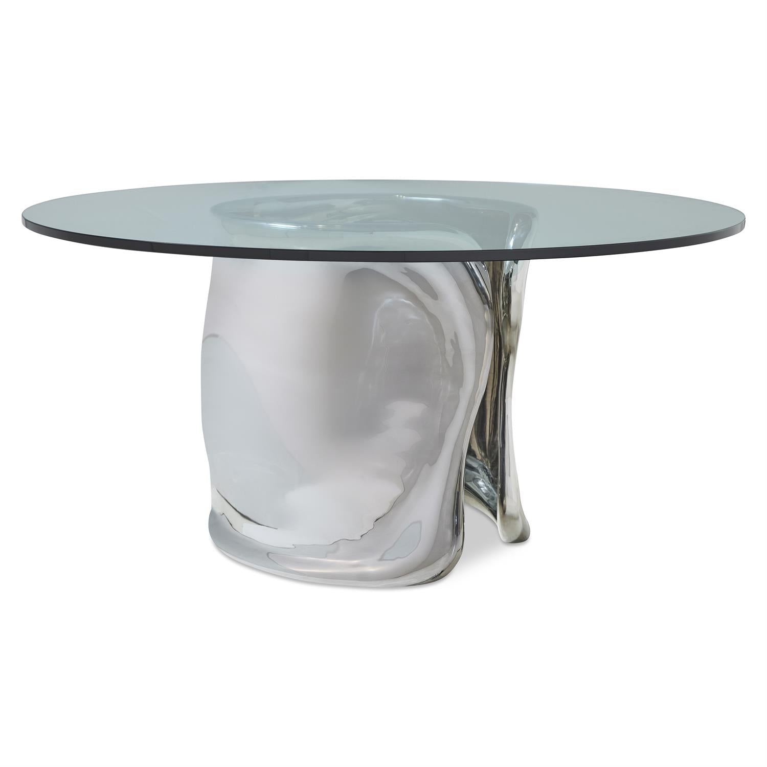 Bernhardt Furniture Agnès 60" Round Dining Table in Silver