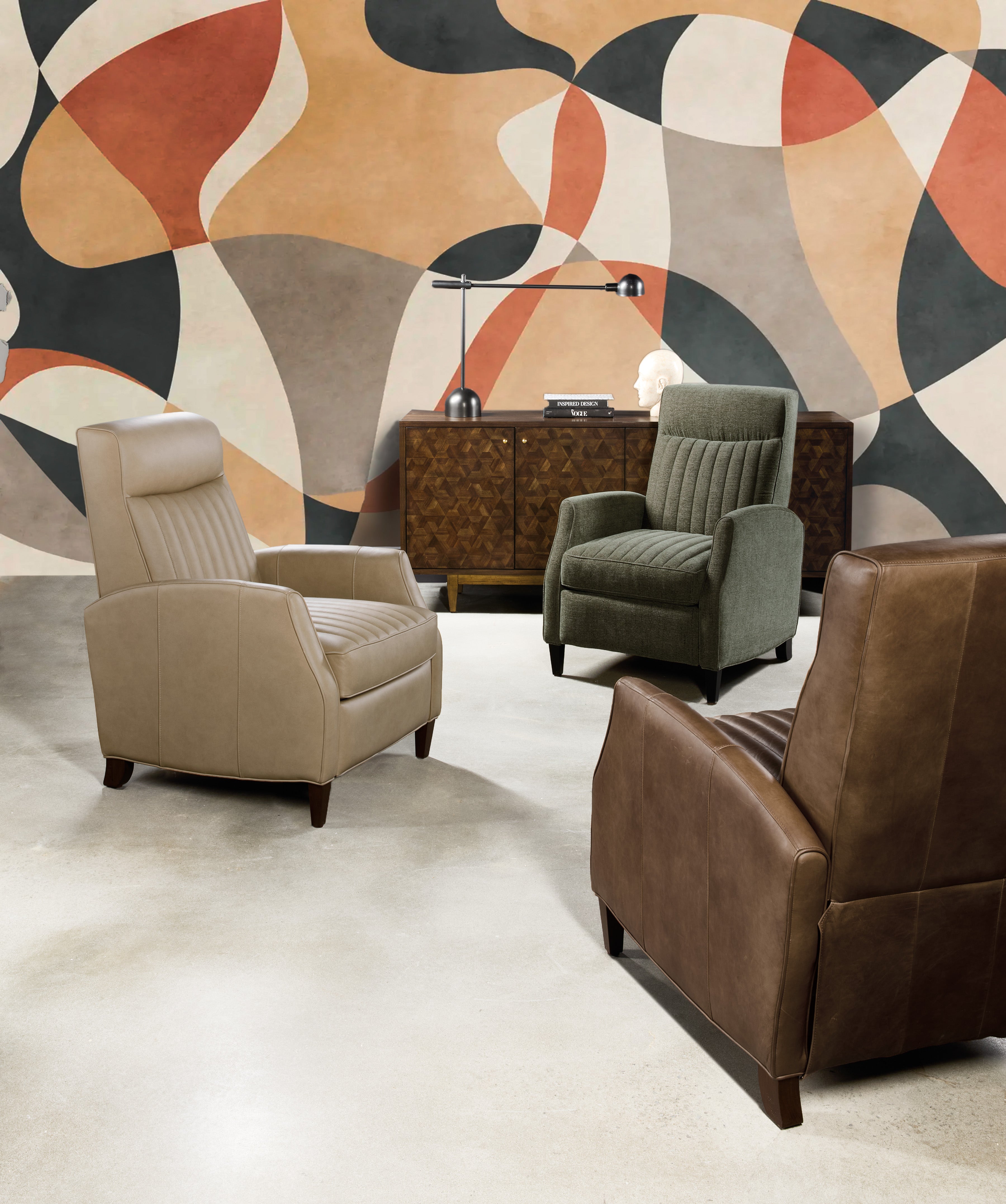 Hooker Furniture Denver Push Back Recliner in Green