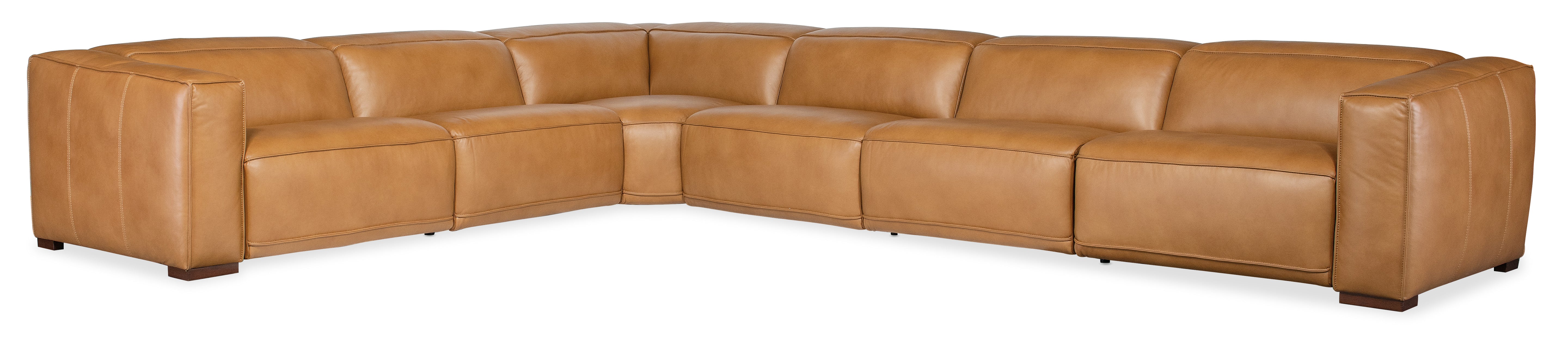 Hooker Furniture Fresco 6 Seat Sectional 3-Power Recline & Power Headrest in Brown