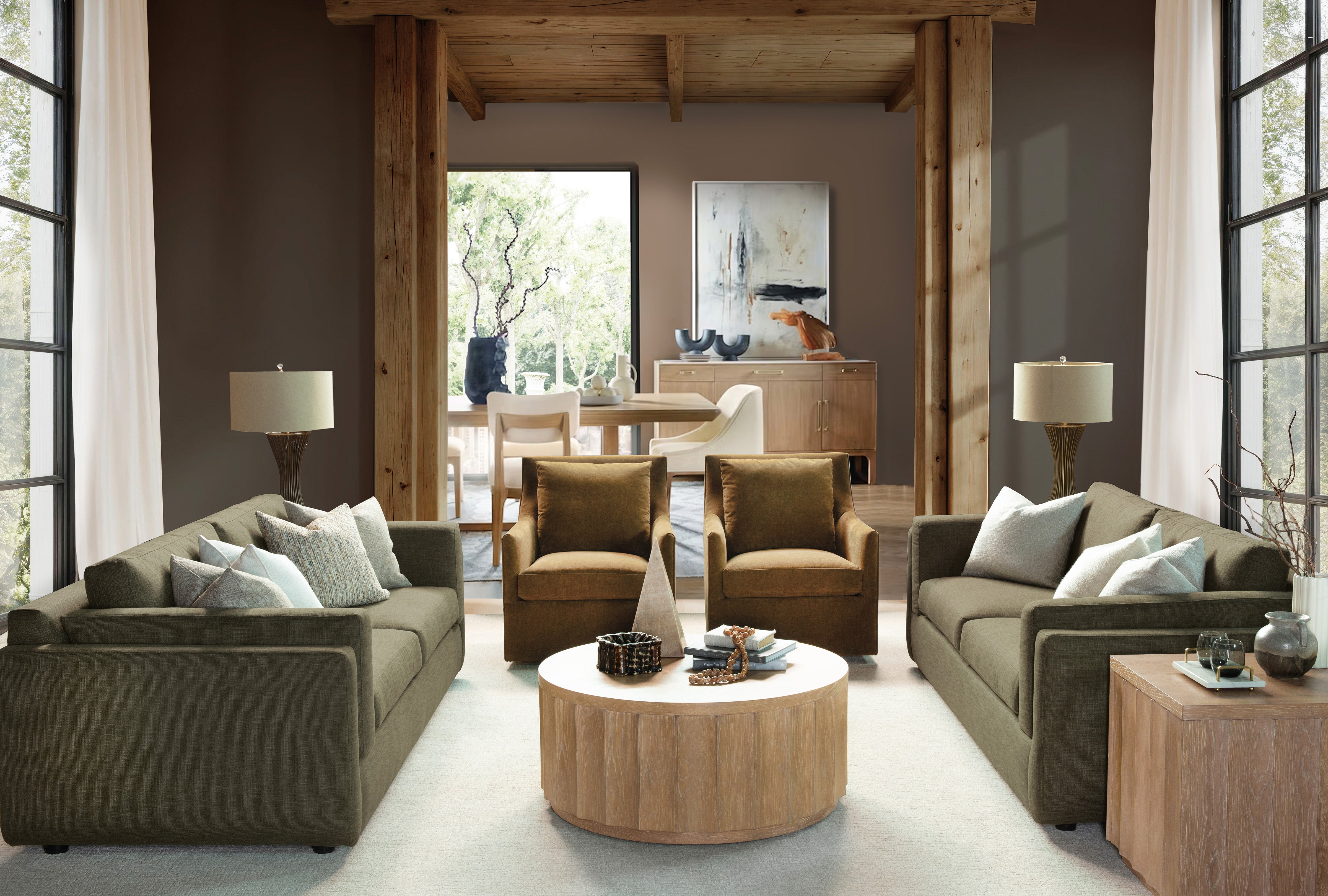 Hooker Furniture Commerce and Market Willow Coffee Table in Light Wood