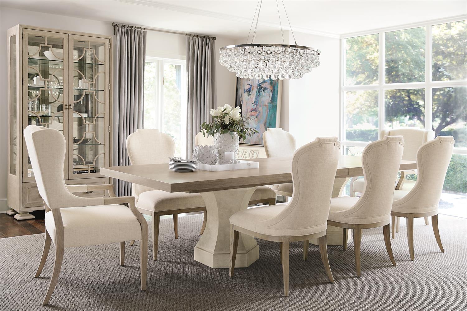 Bernhardt Furniture Santa Barbara Rectangular Dining Table in Sandstone