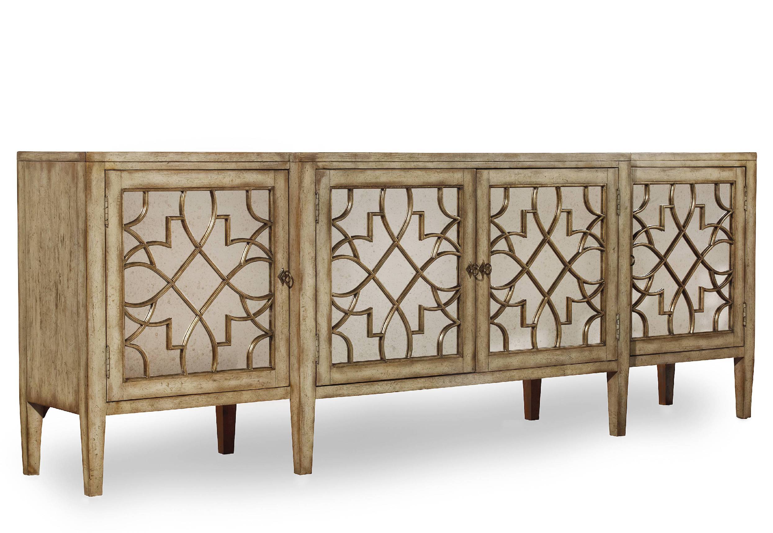 Hooker Furniture Sanctuary Four-Door Mirrored Console - Surf-Visage