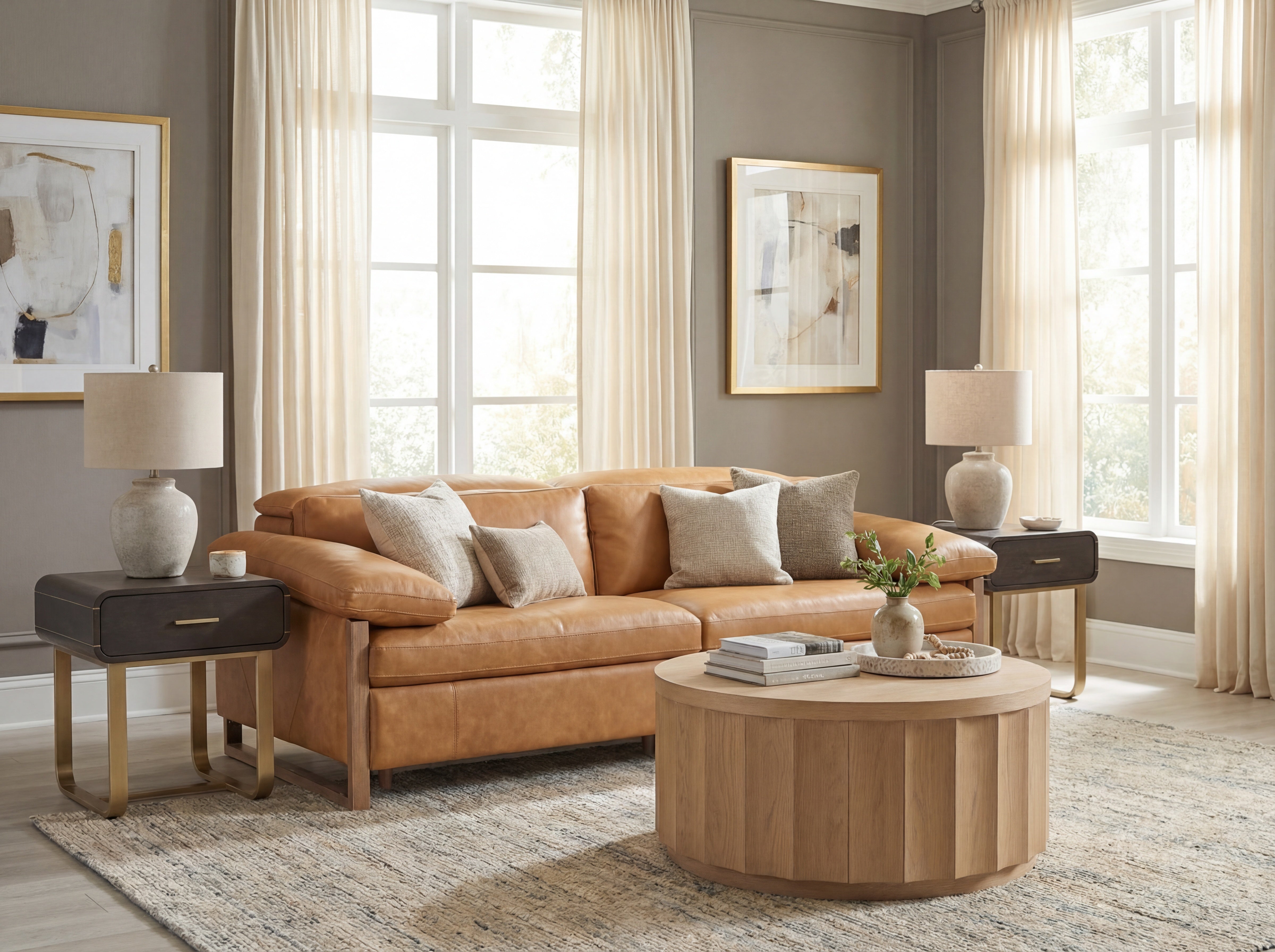 Hooker Furniture Jericho Power Sofa with Power Headrest in Brown