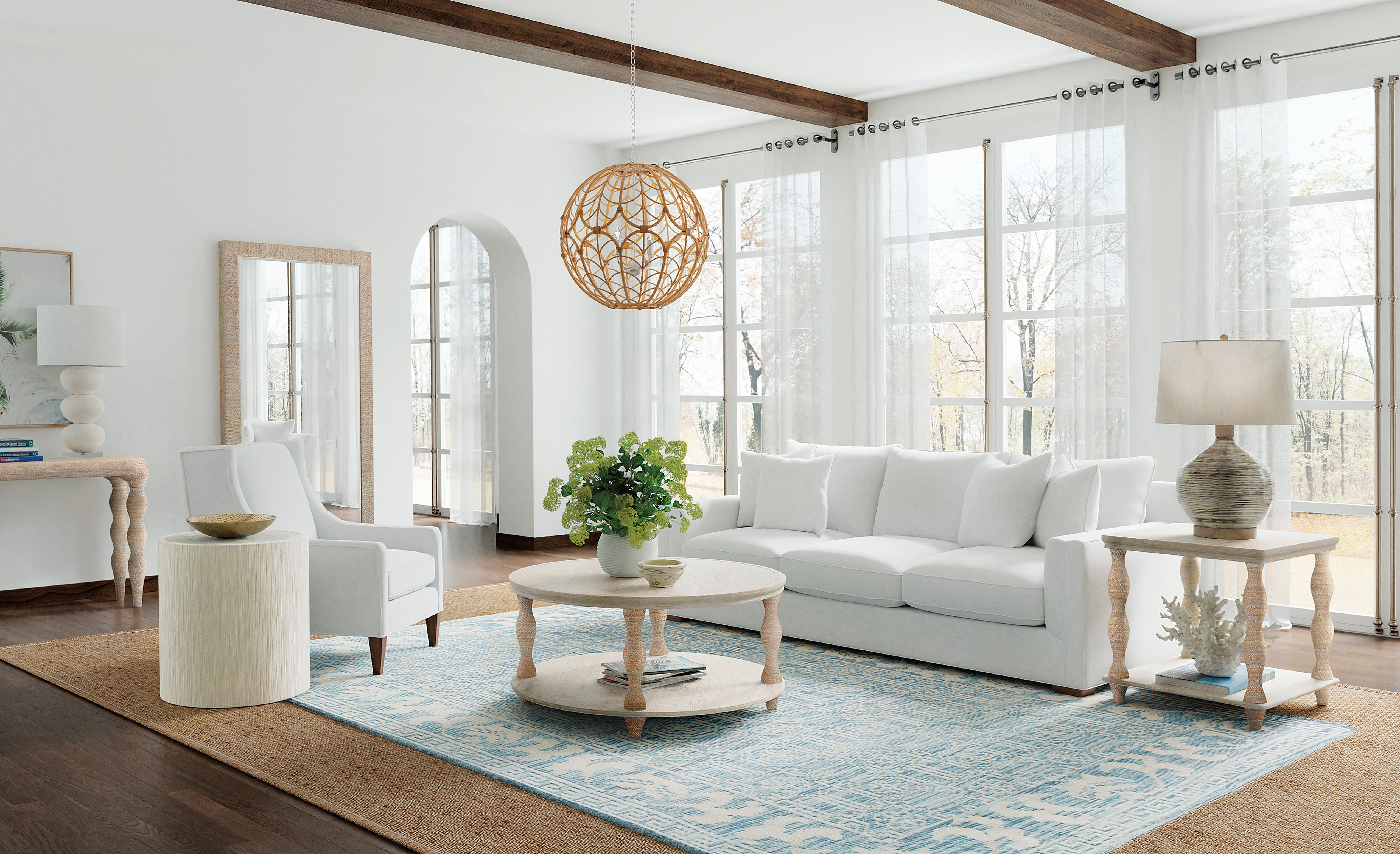 Hooker Furniture Serenity Bahari Lamp Table in White