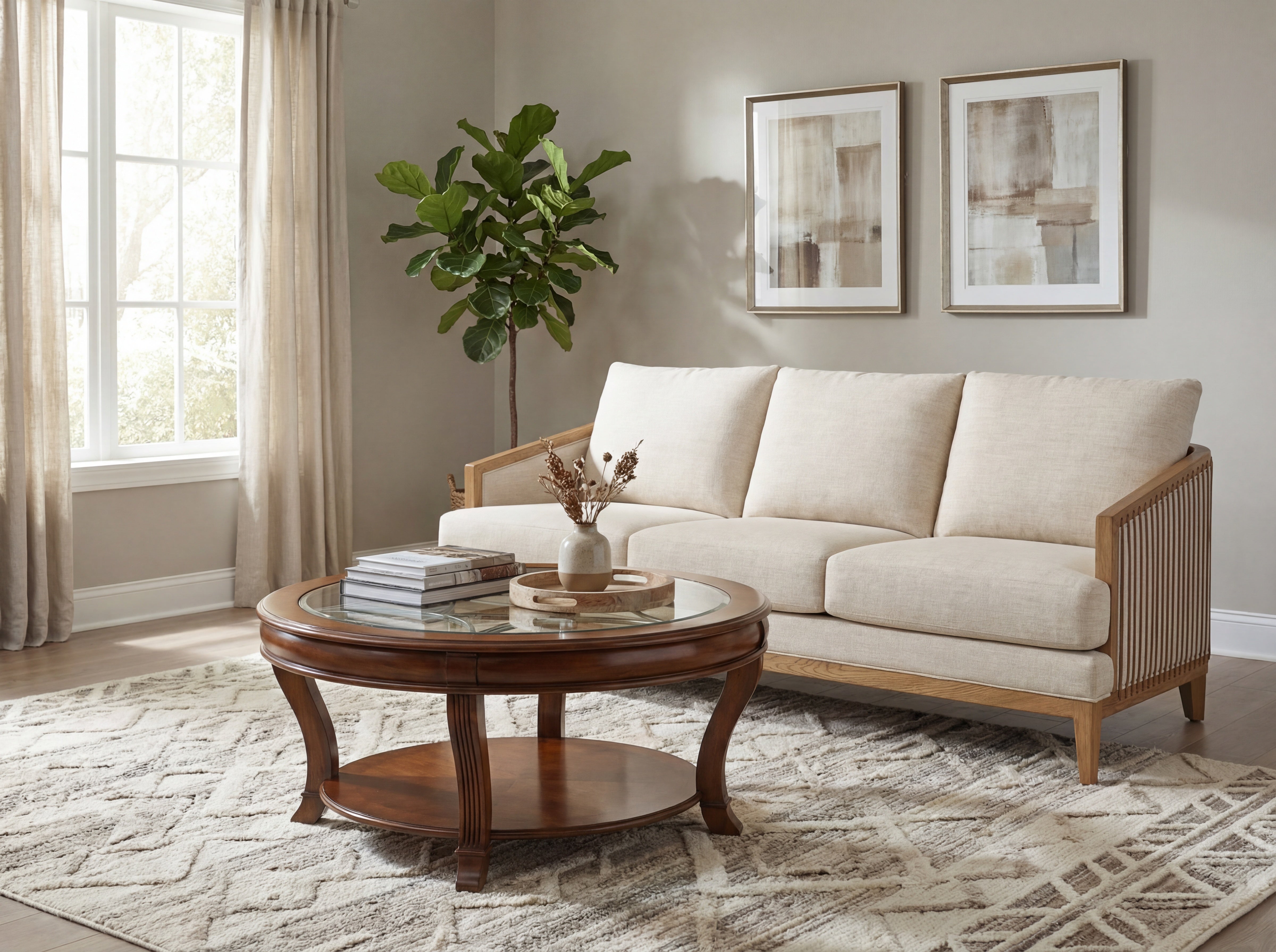 Hooker Furniture Brookhaven Round Cocktail Table in Medium Brown