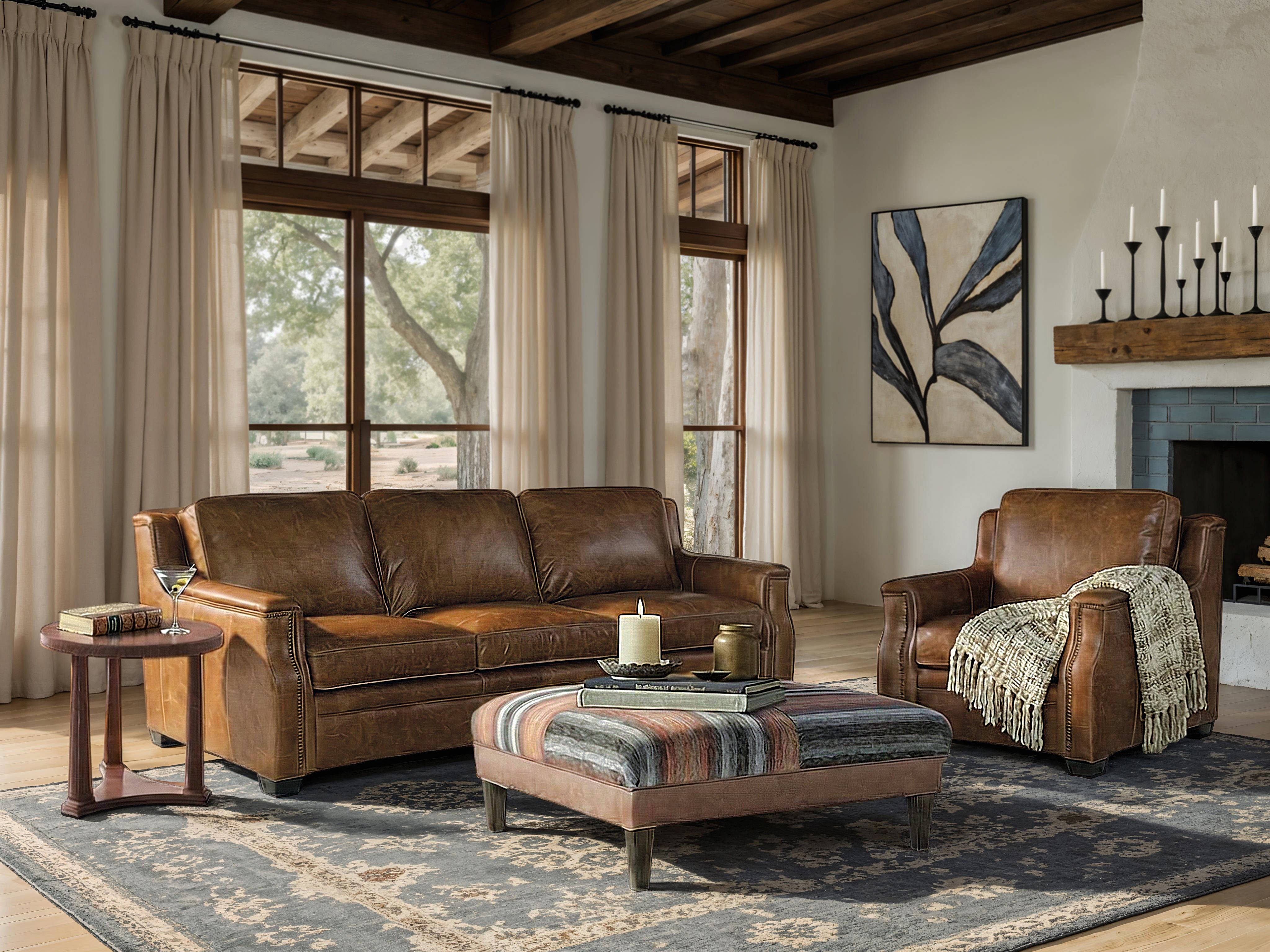 Hooker Furniture Yates Stationary Sofa in Dark Wood