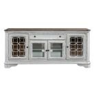 Liberty Furniture Magnolia Manor 74" Entertainment TV Stand in Antique White & Weathered Bark