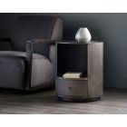 Sunpan Siena Nightstand (Round) in Gunmetal