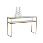 Sunpan Evert Console Table in Antique Brass