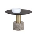 Sunpan Monaco Coffee Table in Gold - Grey Marble / Charcoal Grey
