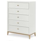 Legacy Classic Chelsea By Rr Drawer Chest in White with Gold Accents
