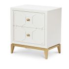 Legacy Classic Chelsea By Rr Night Stand W/Decorative Lattice in White with Gold Accents